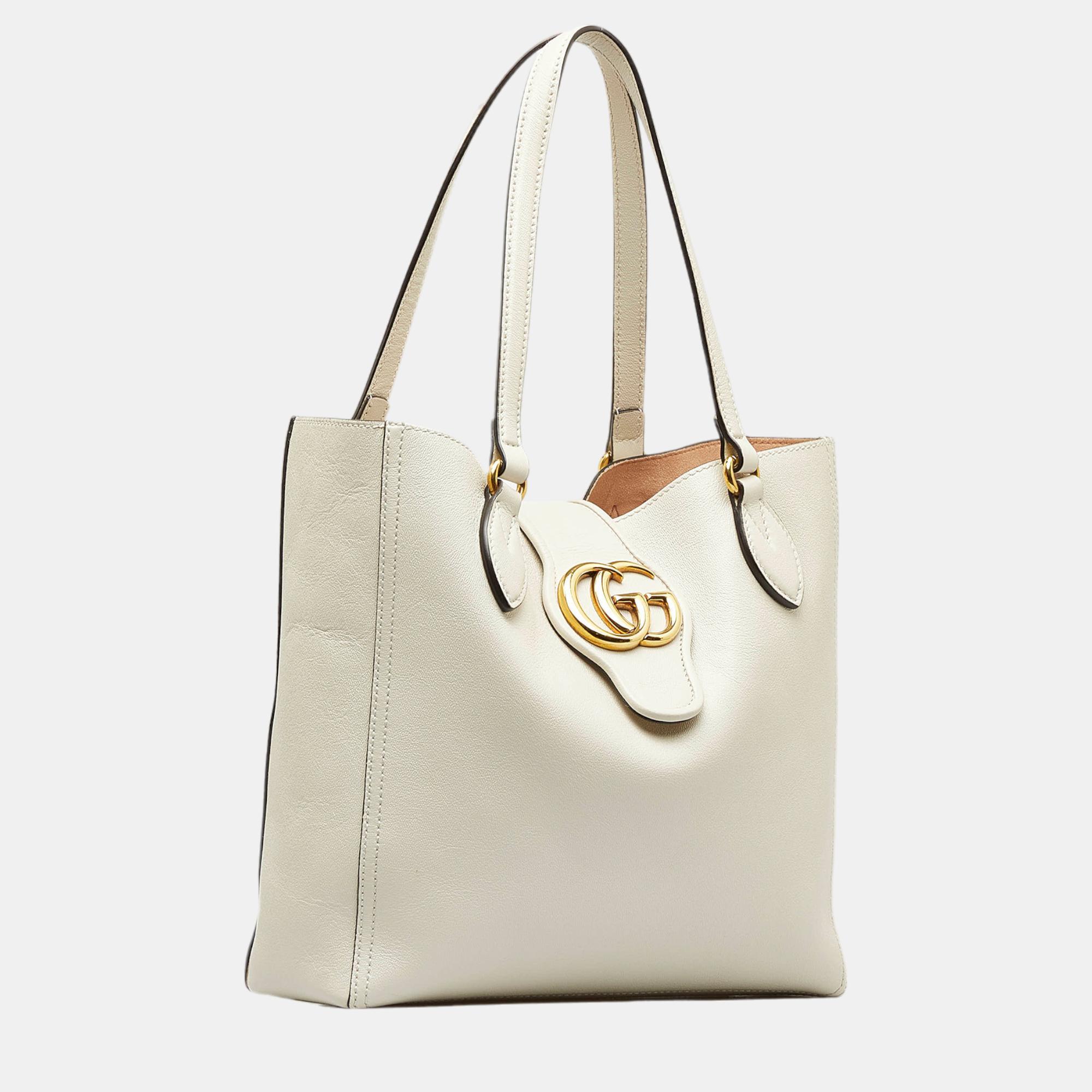 

Gucci White Small Dahlia Double G Tote