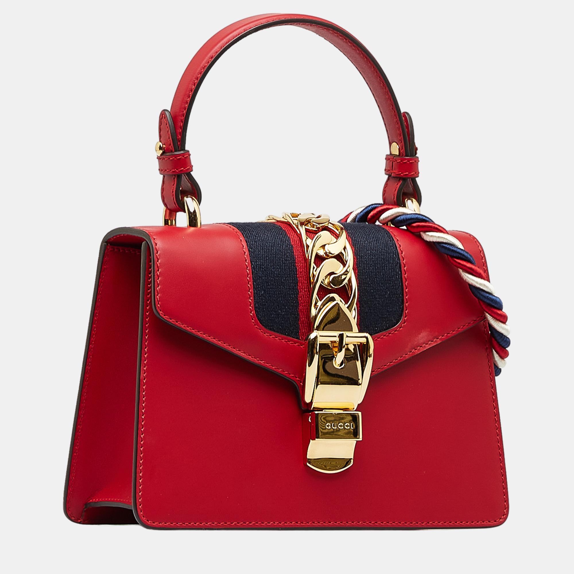 

Gucci Red Mini Sylvie Satchel