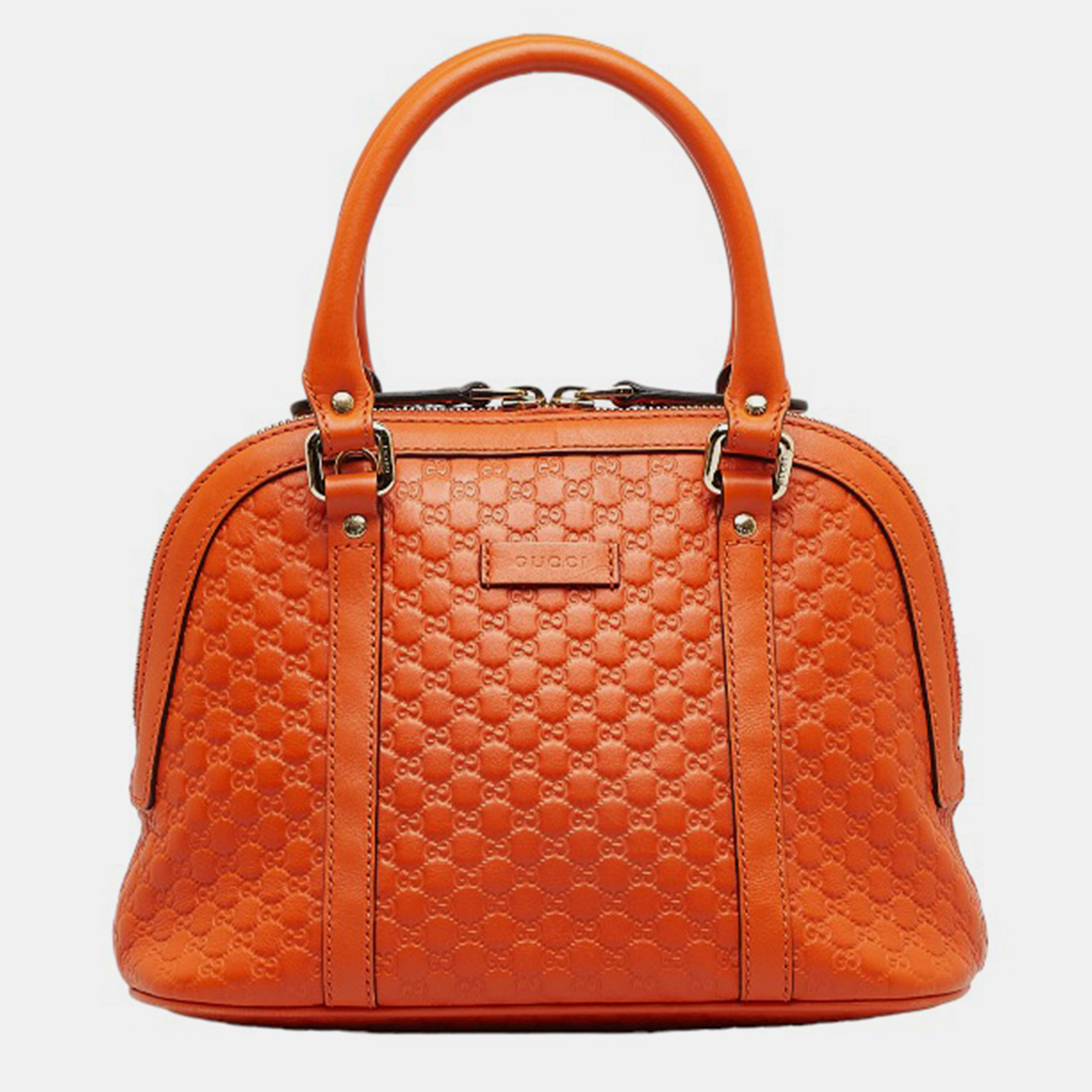 

Gucci Orange Leather Microguccissima Mini Dome Top Handle Bag