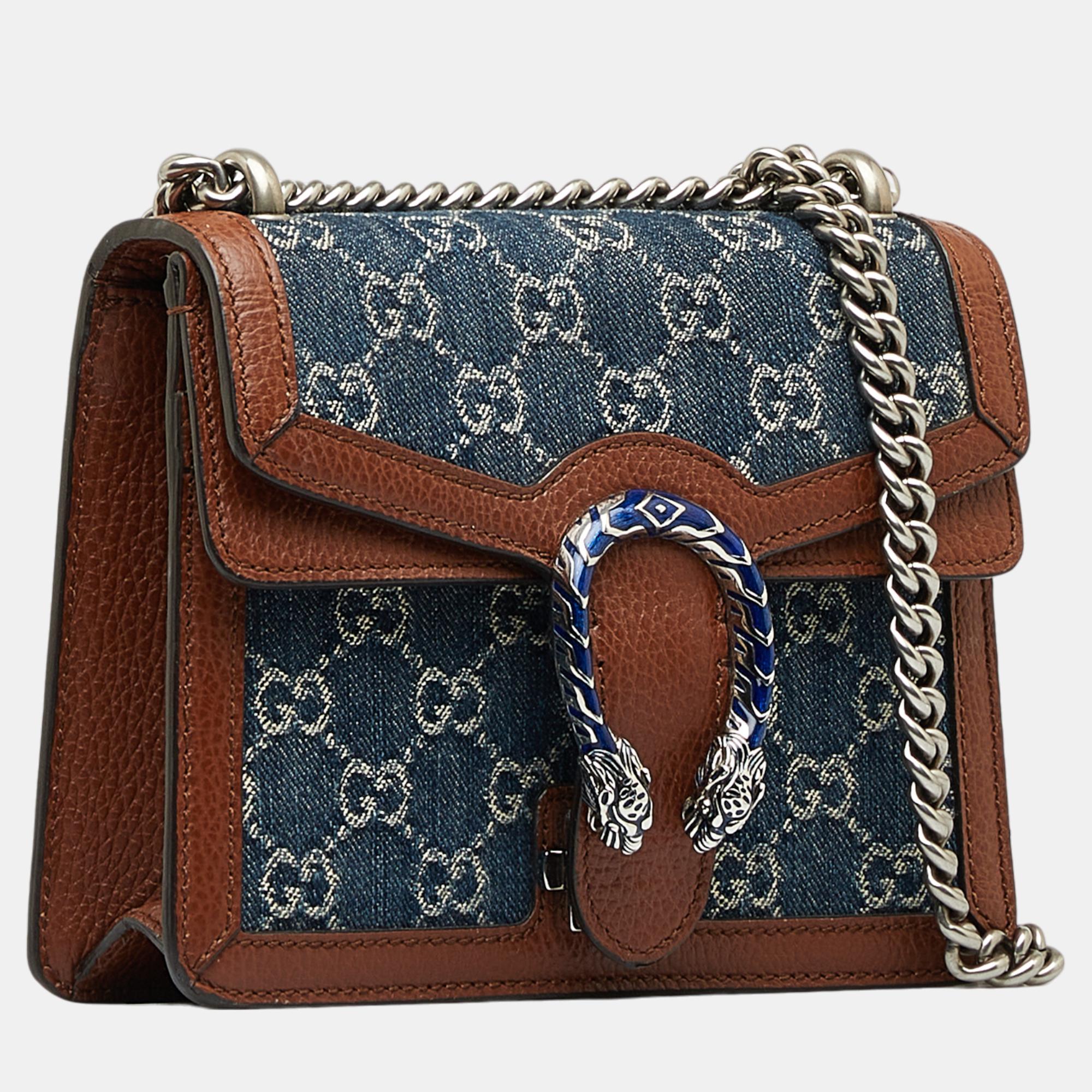 

Gucci Blue Mini GG Denim Dionysus Crossbody Bag