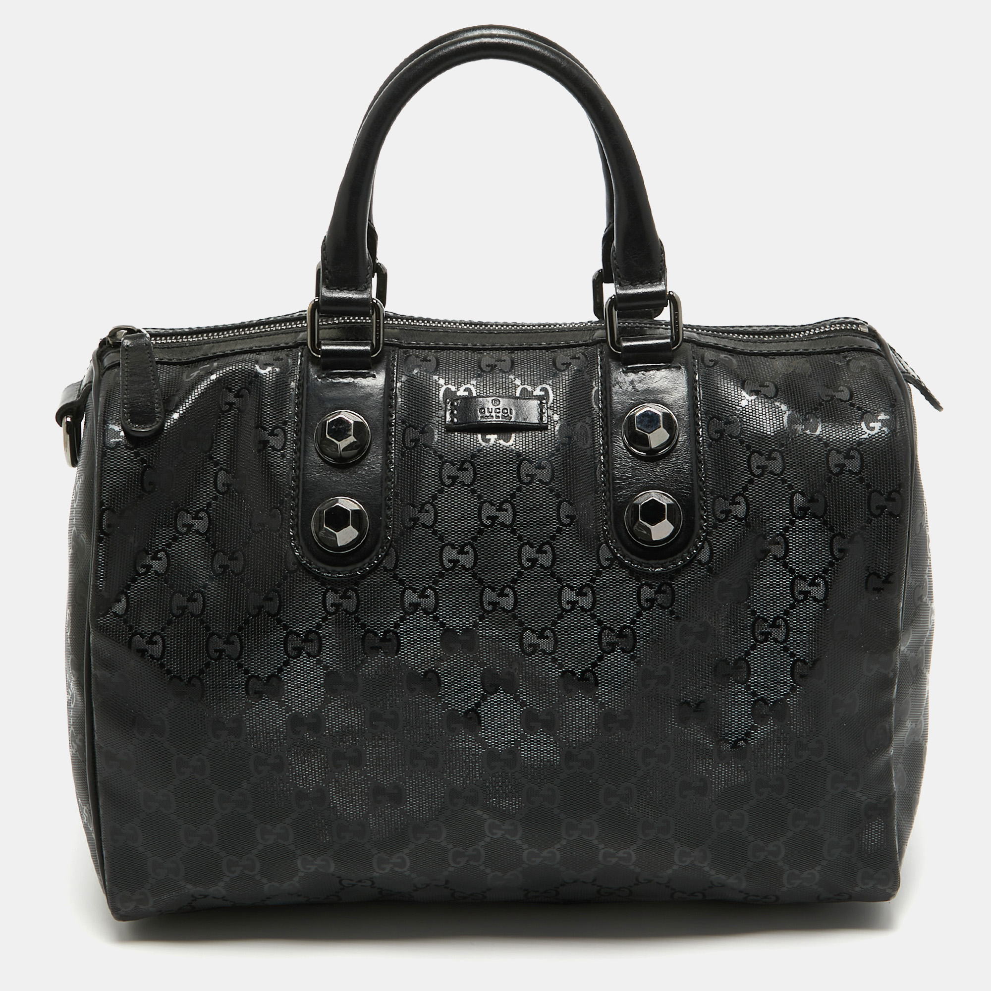 

Gucci Black GG Imprime Canvas and Leather  Joy Boston Bag