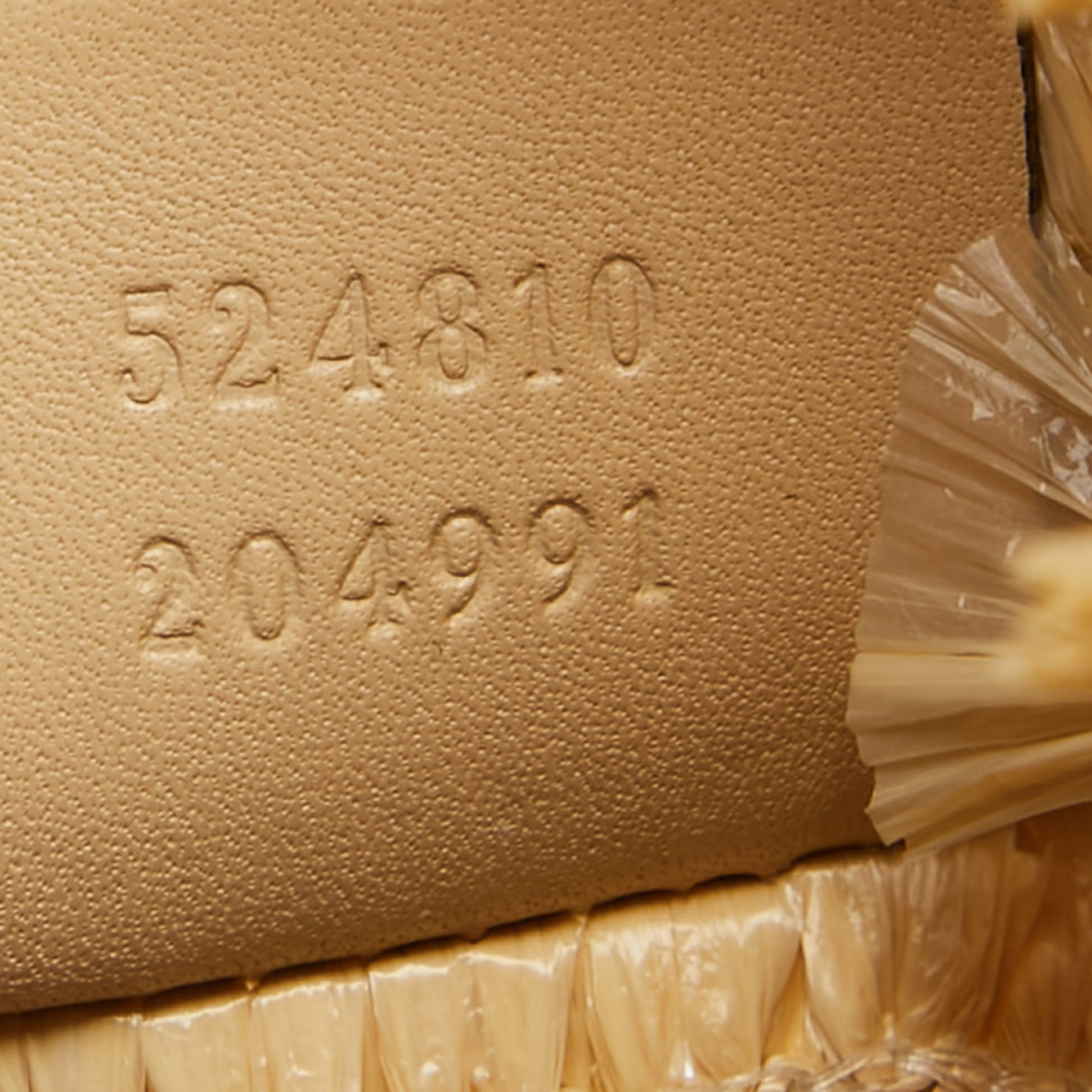 Gucci Natural/Multicolor Woven Straw Cestino Tote 
