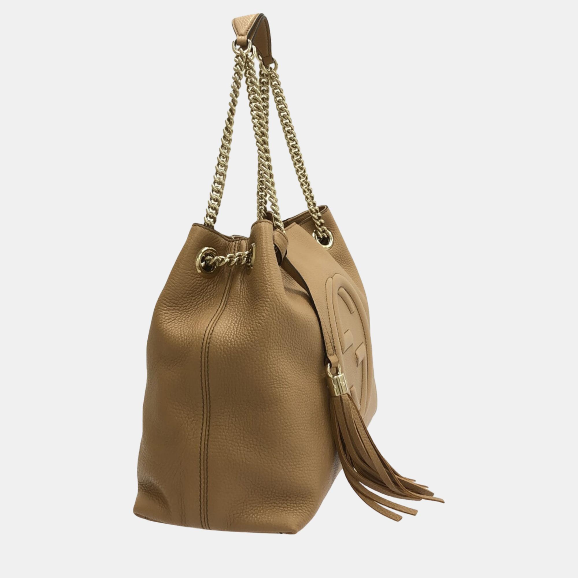

Gucci Brown Medium Soho Chain Tote