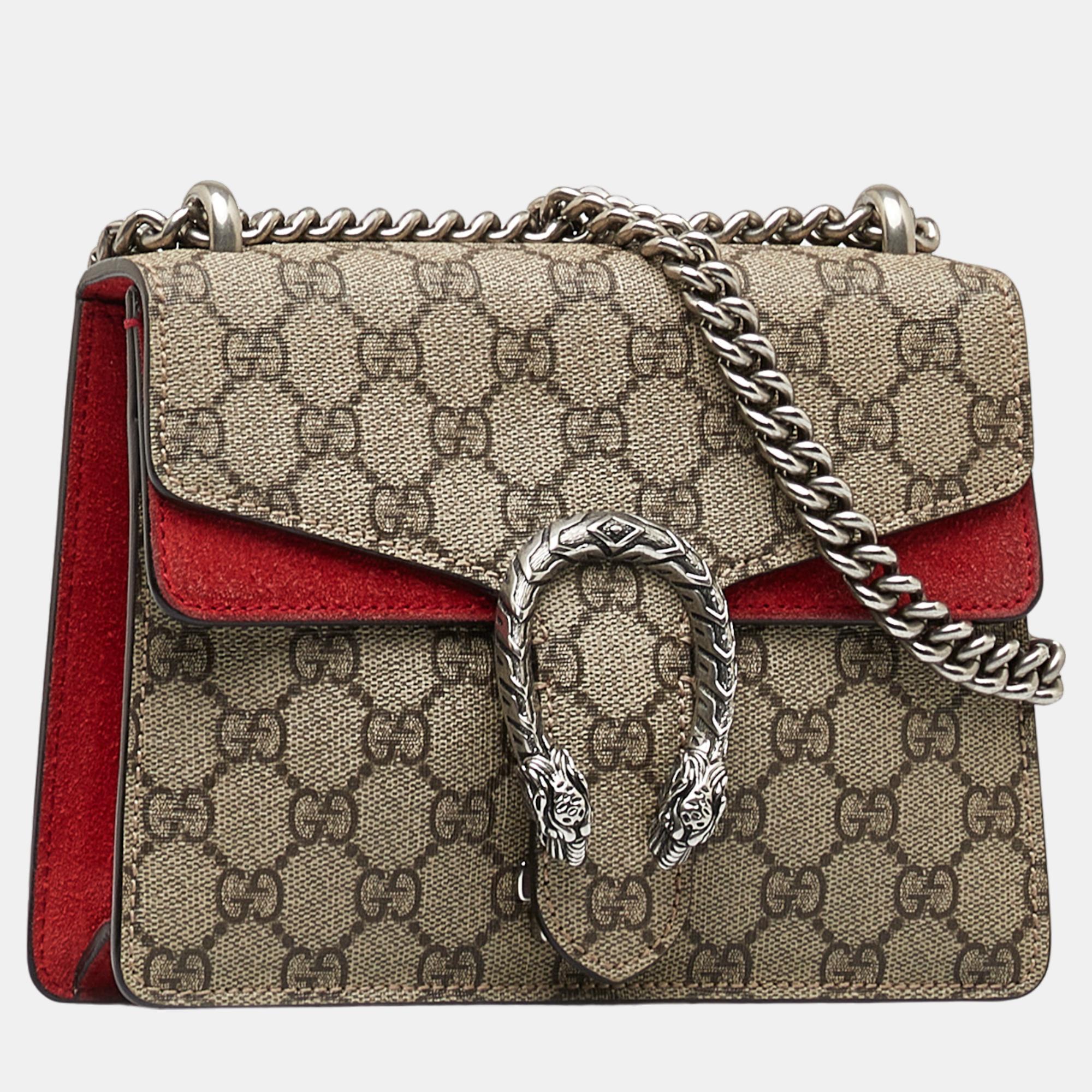 

Gucci Beige/Brown Mini GG Supreme Dionysus Crossbody Bag