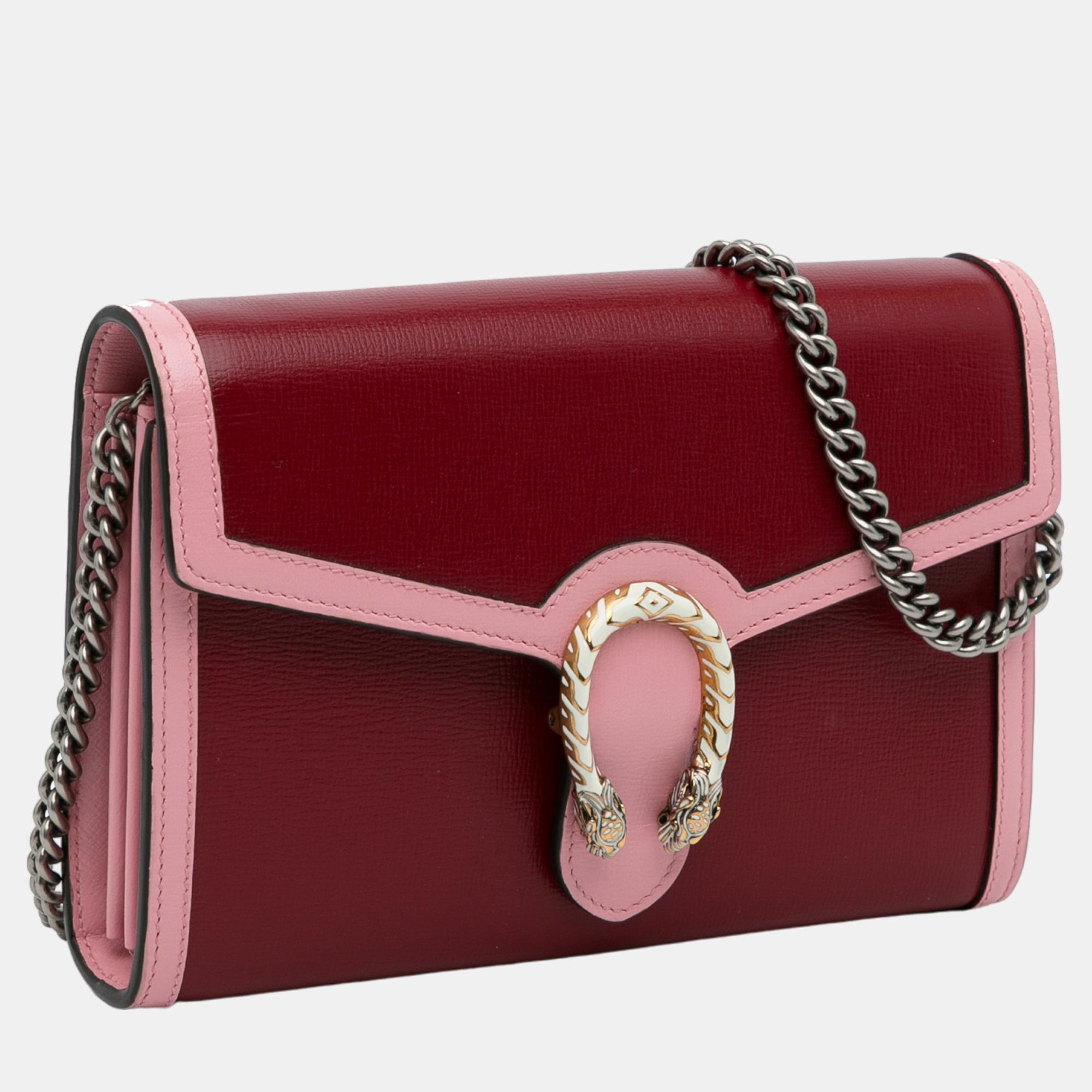 

Gucci Red/Pink Small Dionysus Wallet on Chain