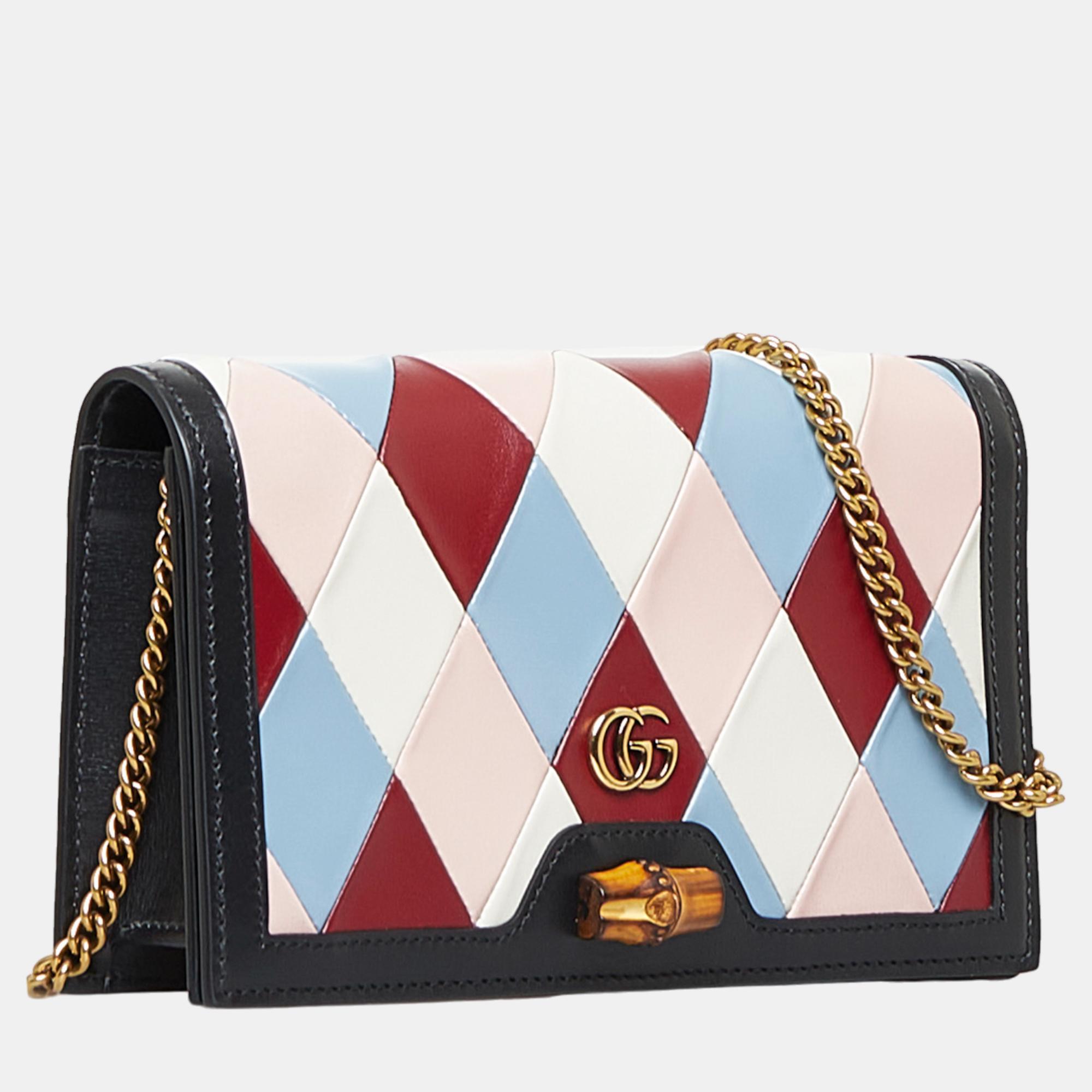 

Gucci Multicolour Lovelight Bamboo Wallet on Chain, Multicolor