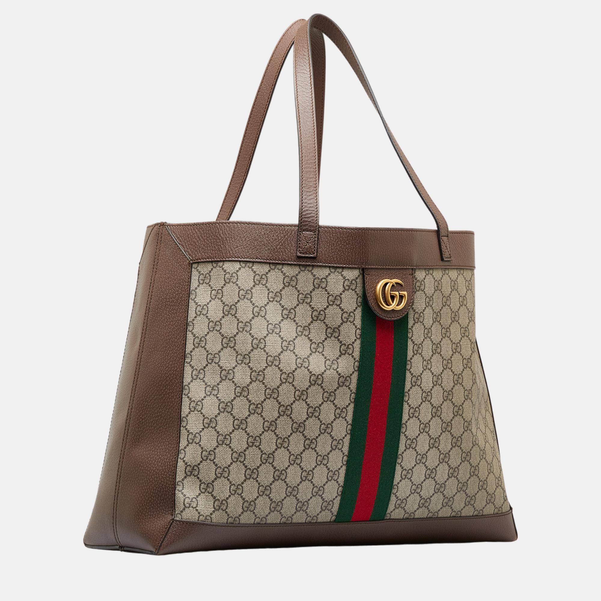 

Gucci Brown GG Supreme Ophidia Tote