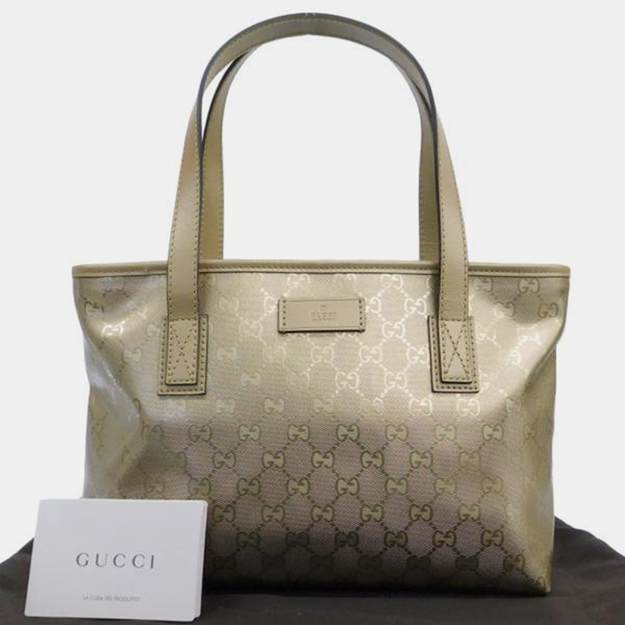 Pre-owned Gucci Gold Gg Canvas Imprime Joy Tote Bag