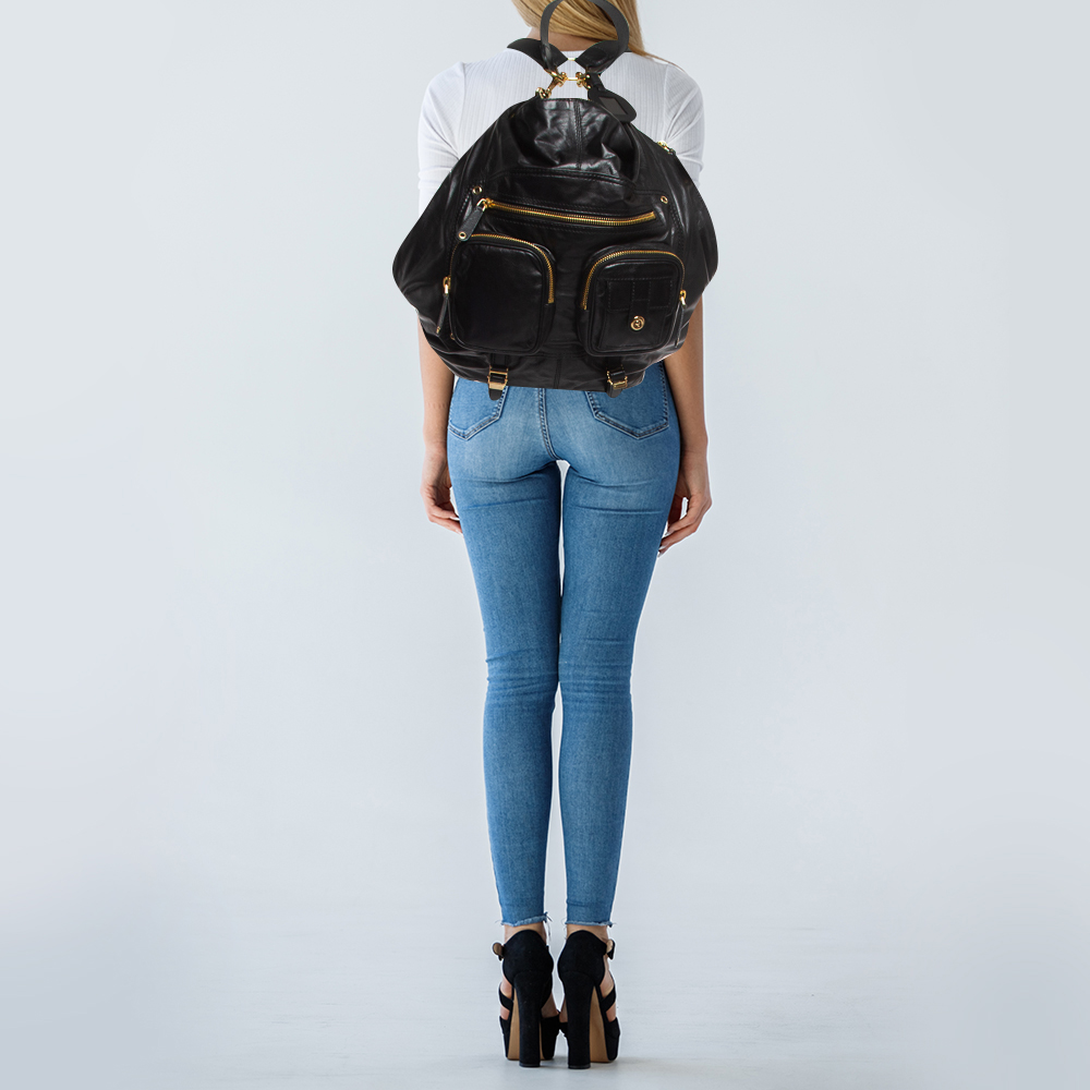 

Gucci Black Leather  Darwin Convertible Backpack