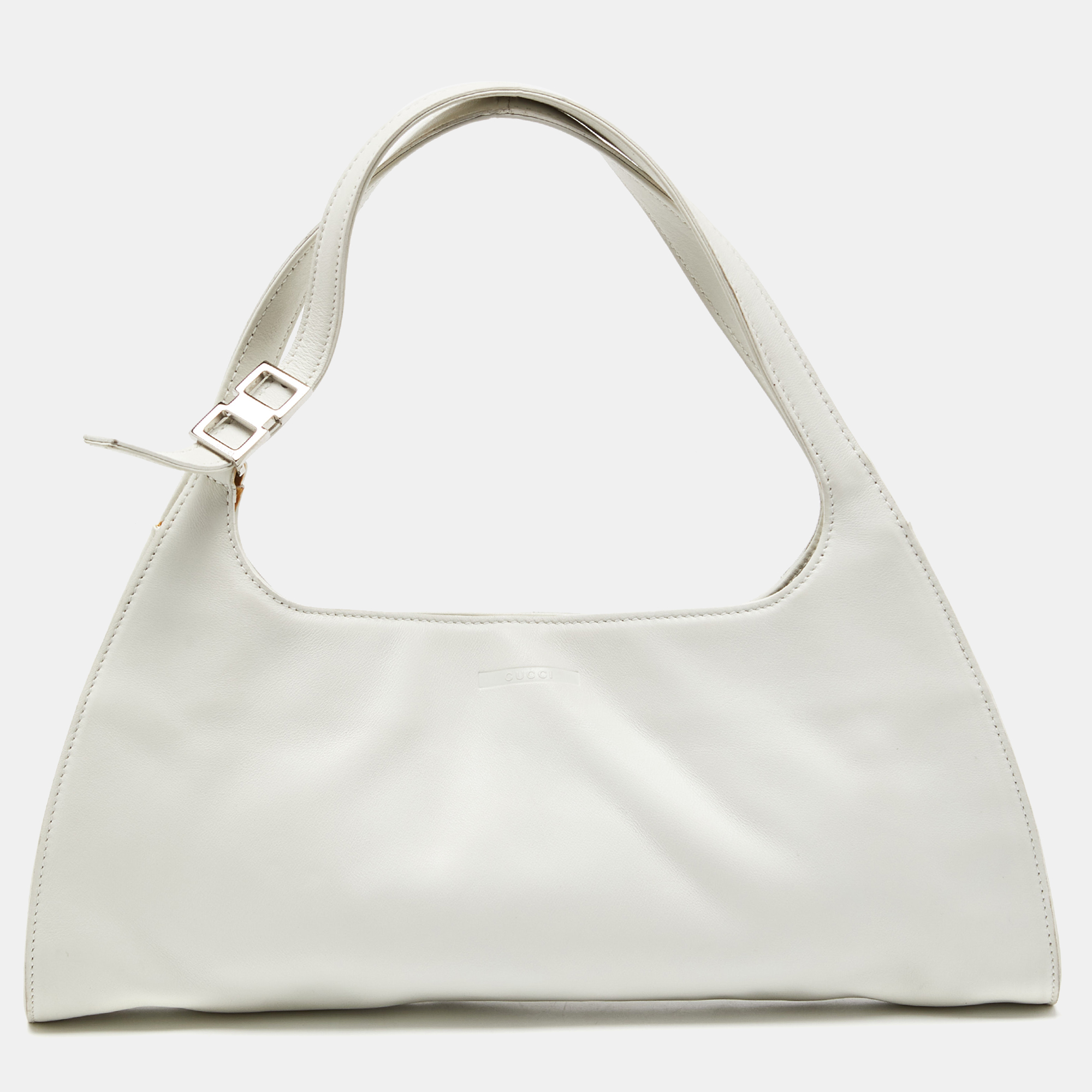 Pre-owned Gucci Off White Leather Hobo