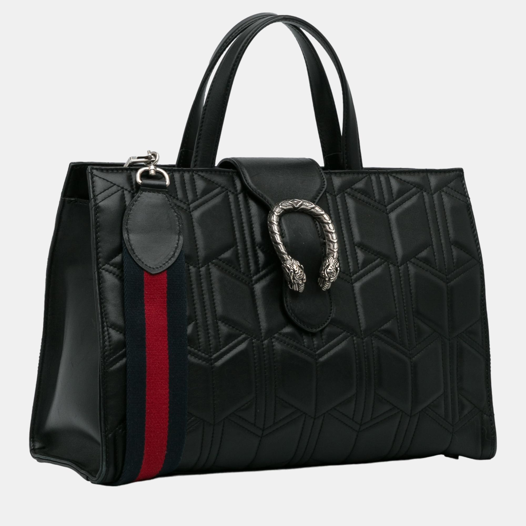 

Gucci Black Quilted Dionysus Web Satchel