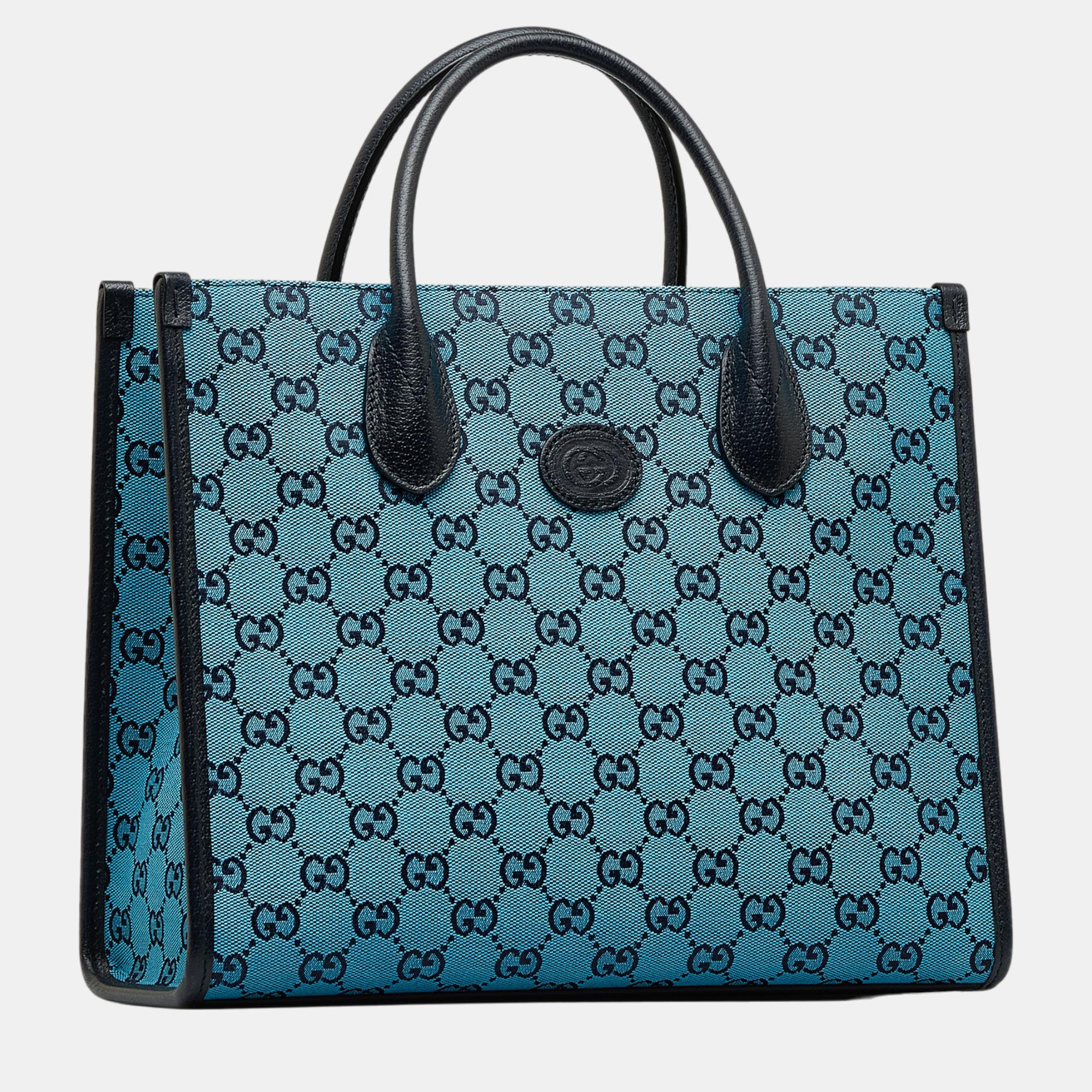 

Gucci Black/Blue GG Denim Tote Bag
