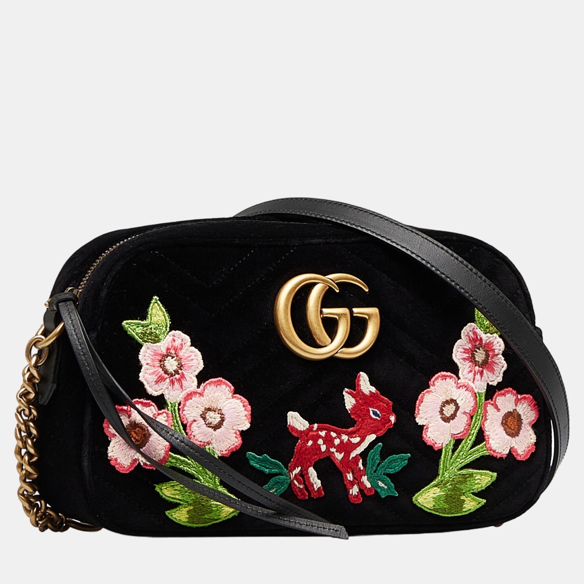 

Gucci Black GG Marmont Velvet Crossbody