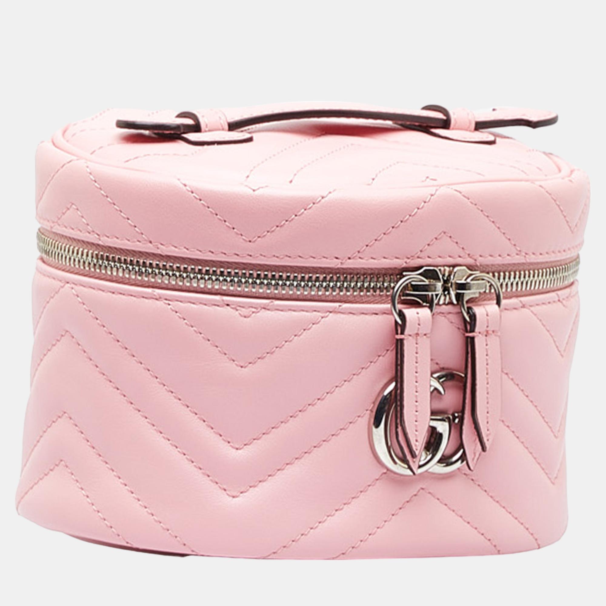 

Gucci Pink GG Marmont Matelasse Vanity Bag