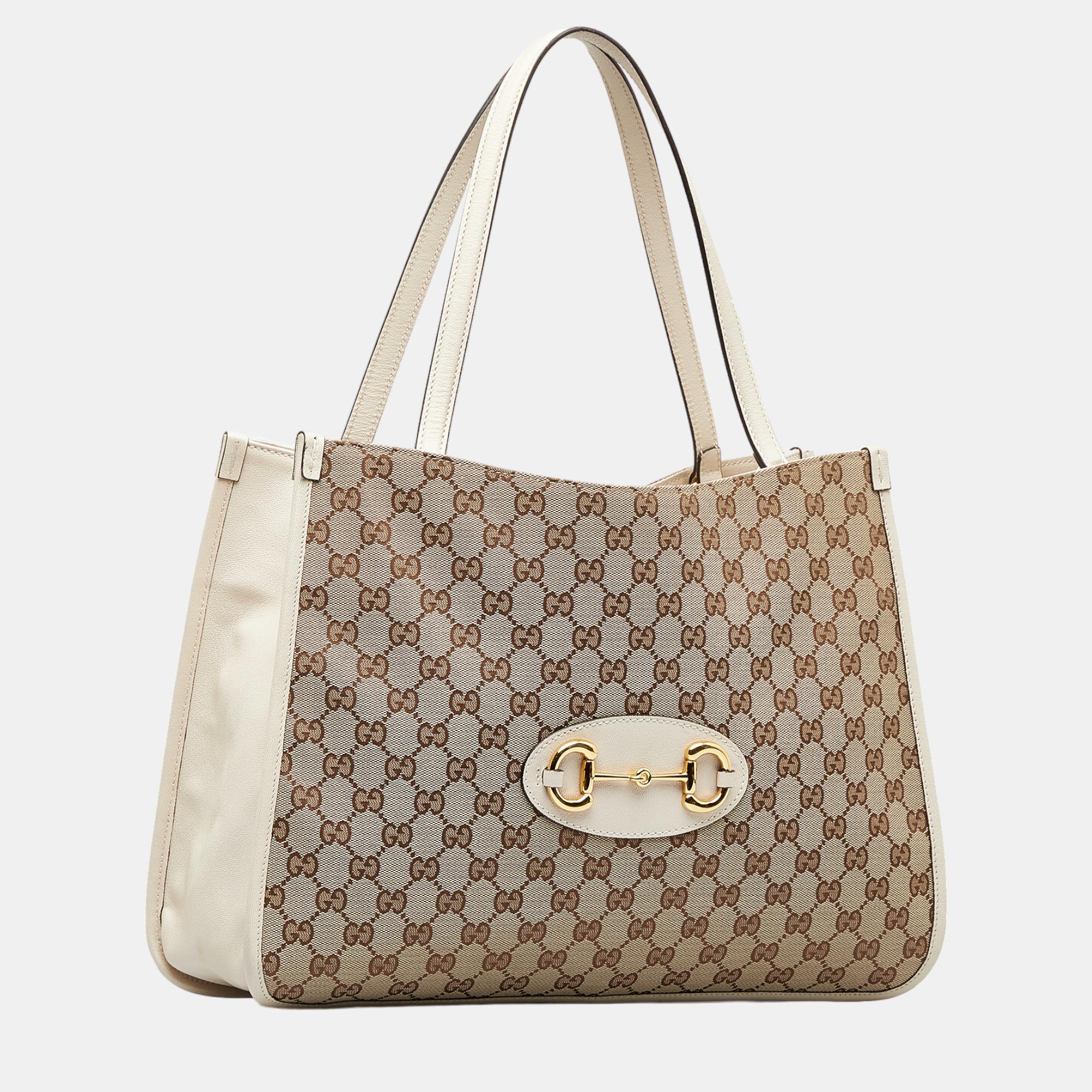 

Gucci Beige/Brown GG Canvas Horsebit 1955