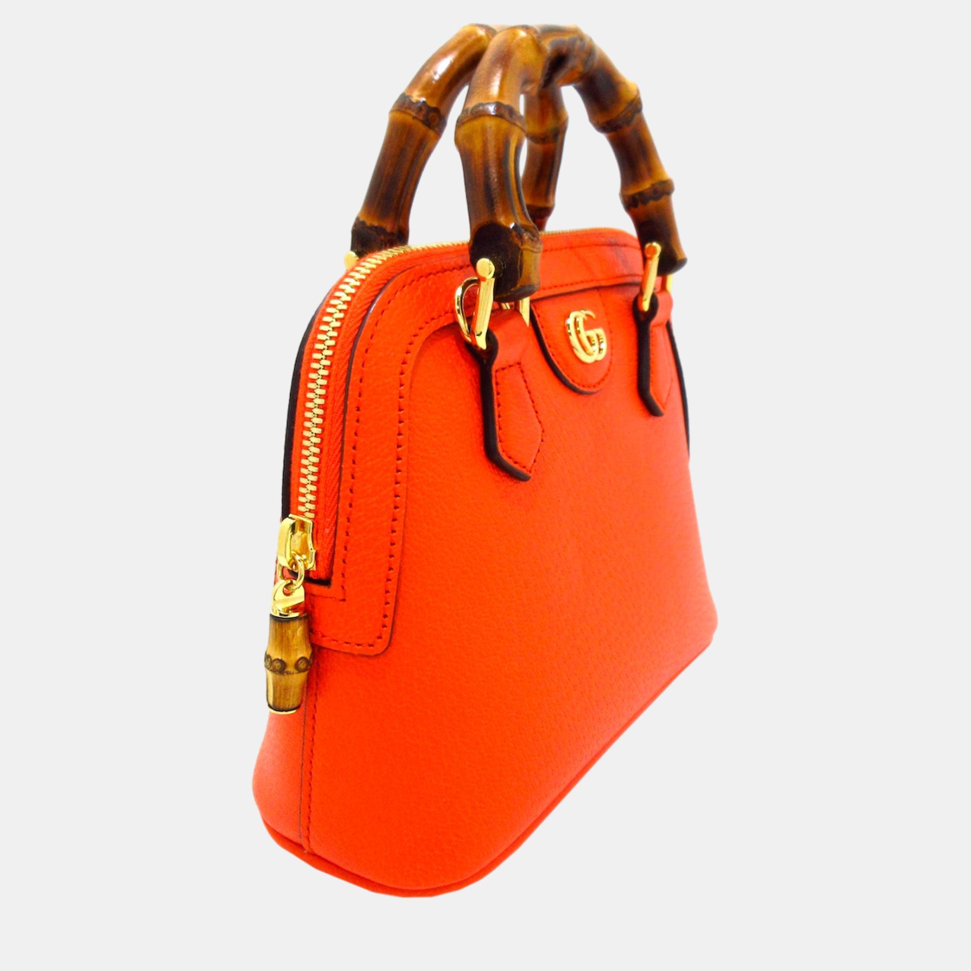 

Gucci Orange Mini Bamboo Diana Satchel