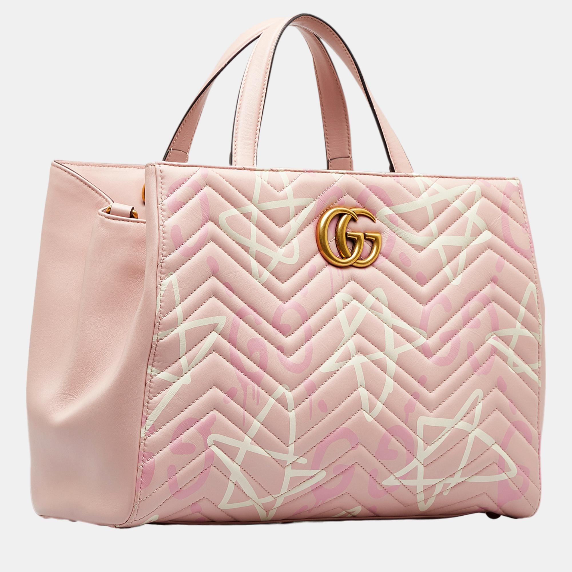 

Gucci Pink GG Marmont Ghost Satchel