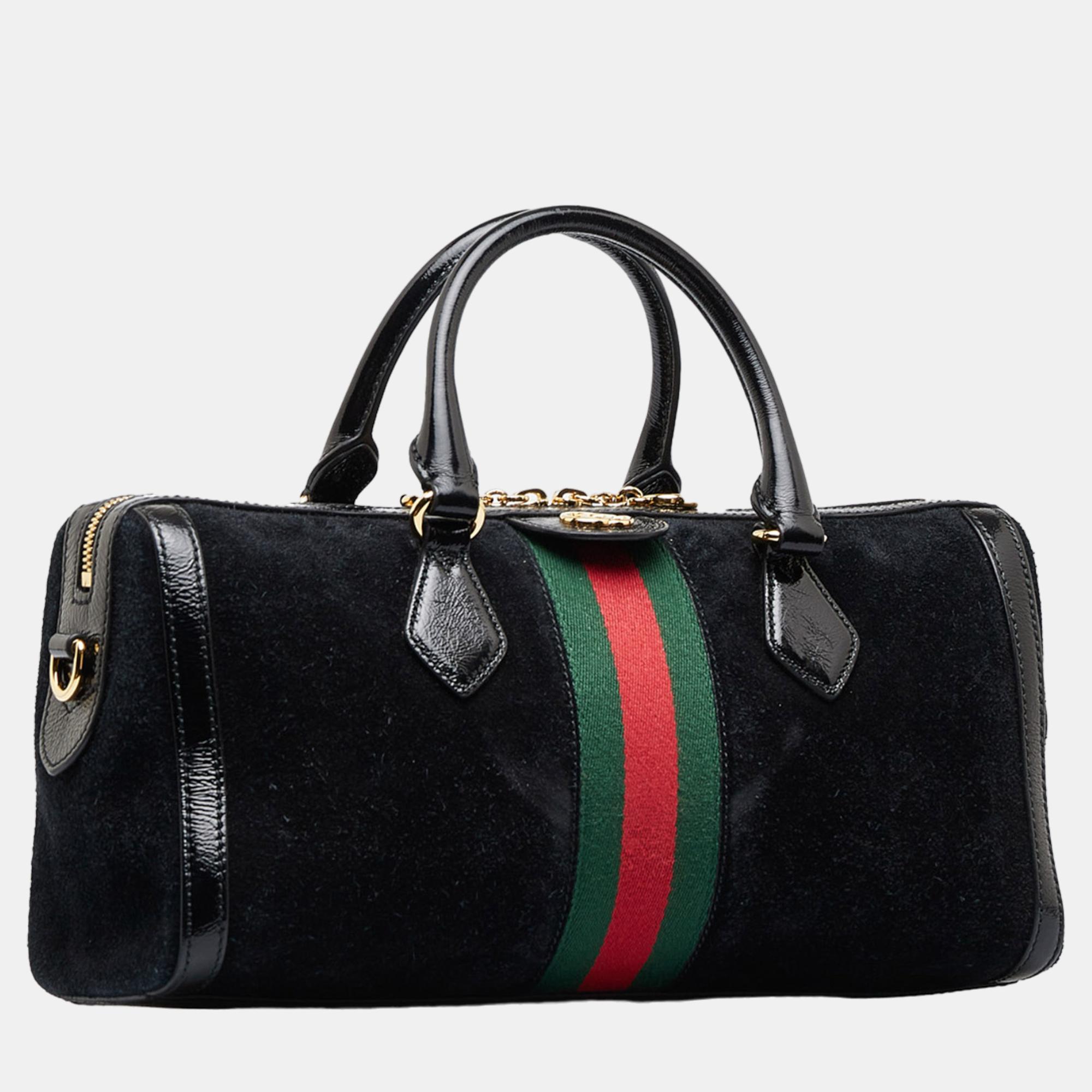 

Gucci Black Ophidia Suede Satchel