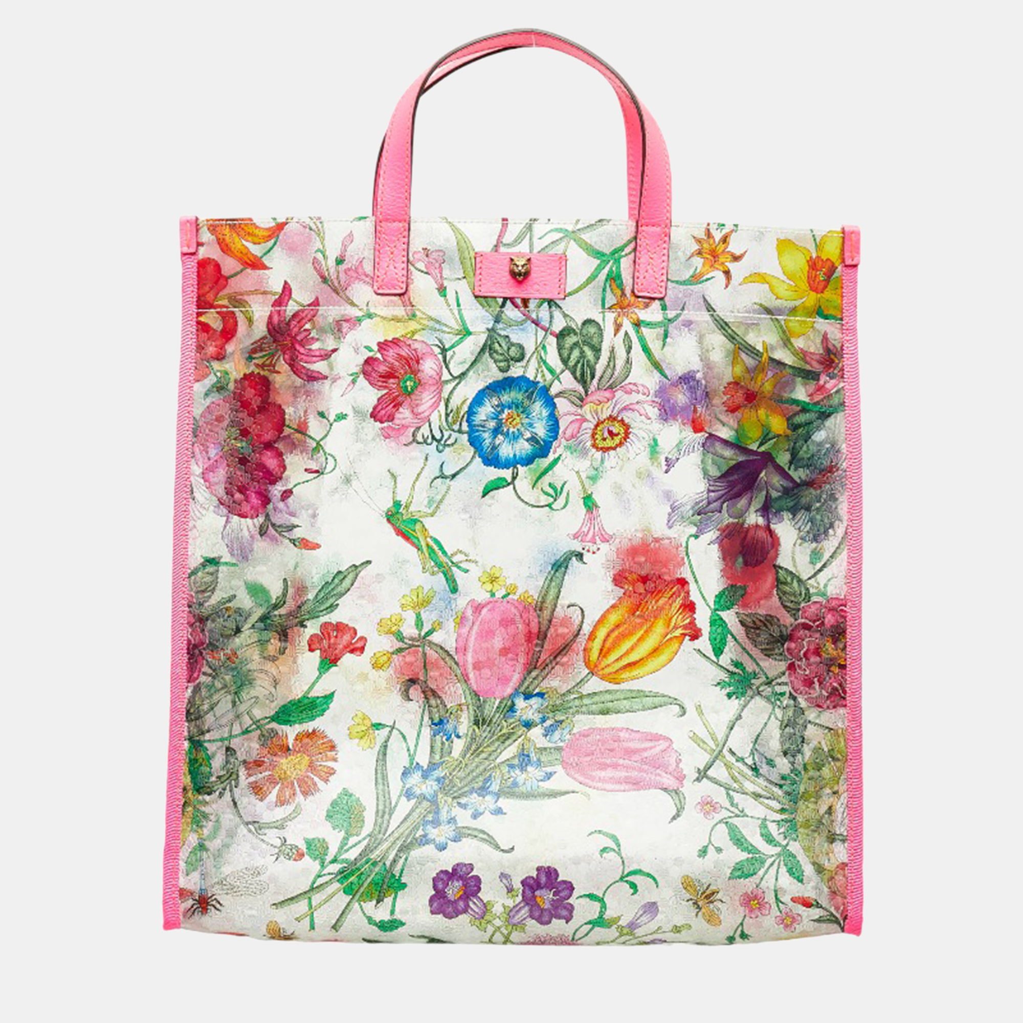 

Gucci Pink Canvas and Leather Flora Print Vinyl Tote Bag