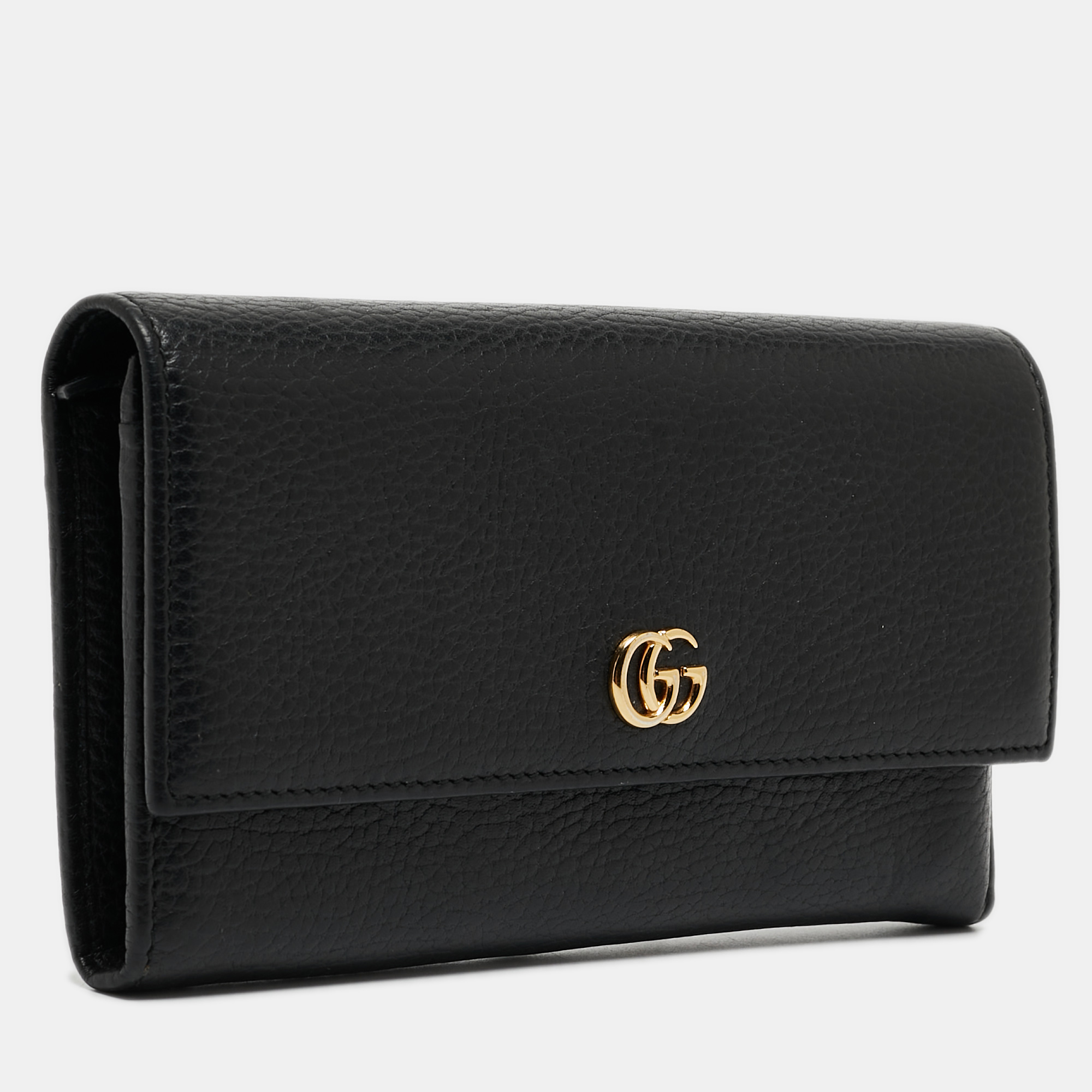

Gucci Black Leather GG Marmont Continental Wallet
