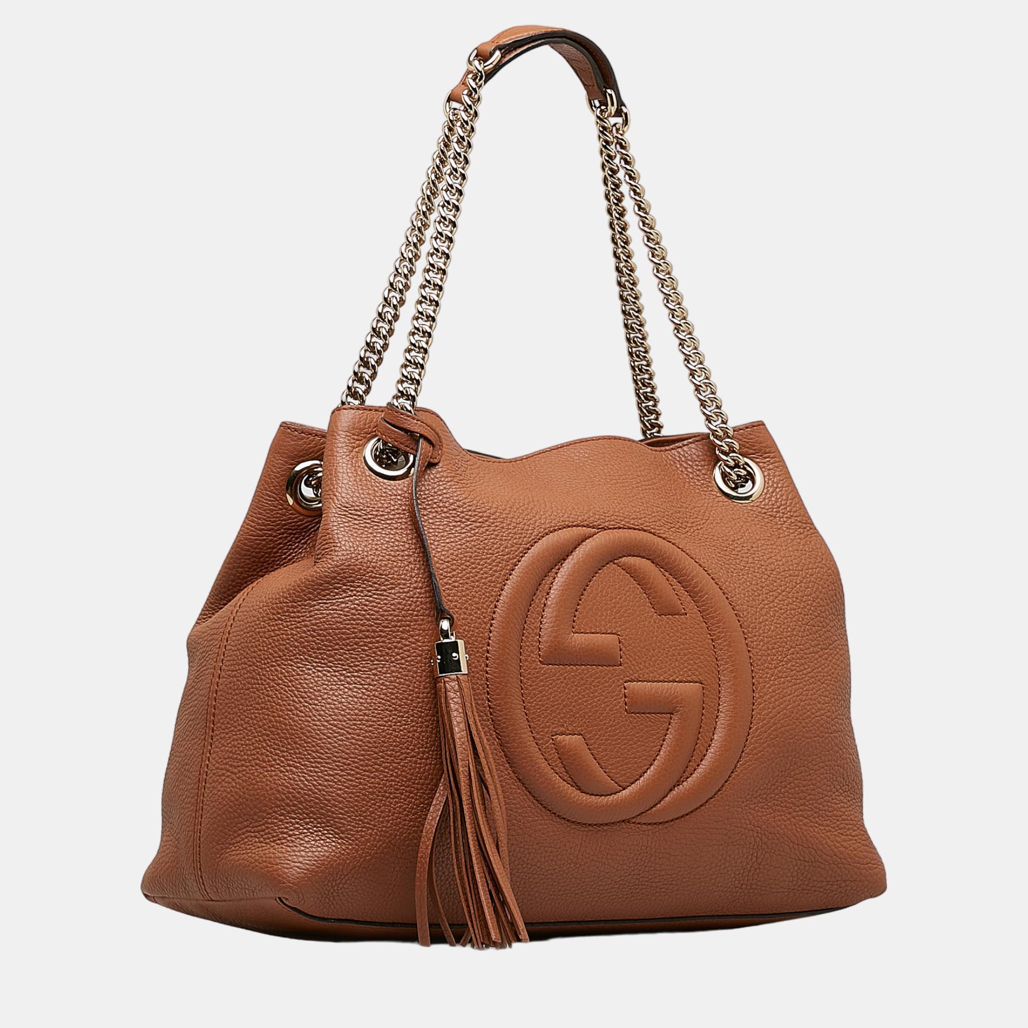 

Gucci Brown Medium Soho Chain Tote