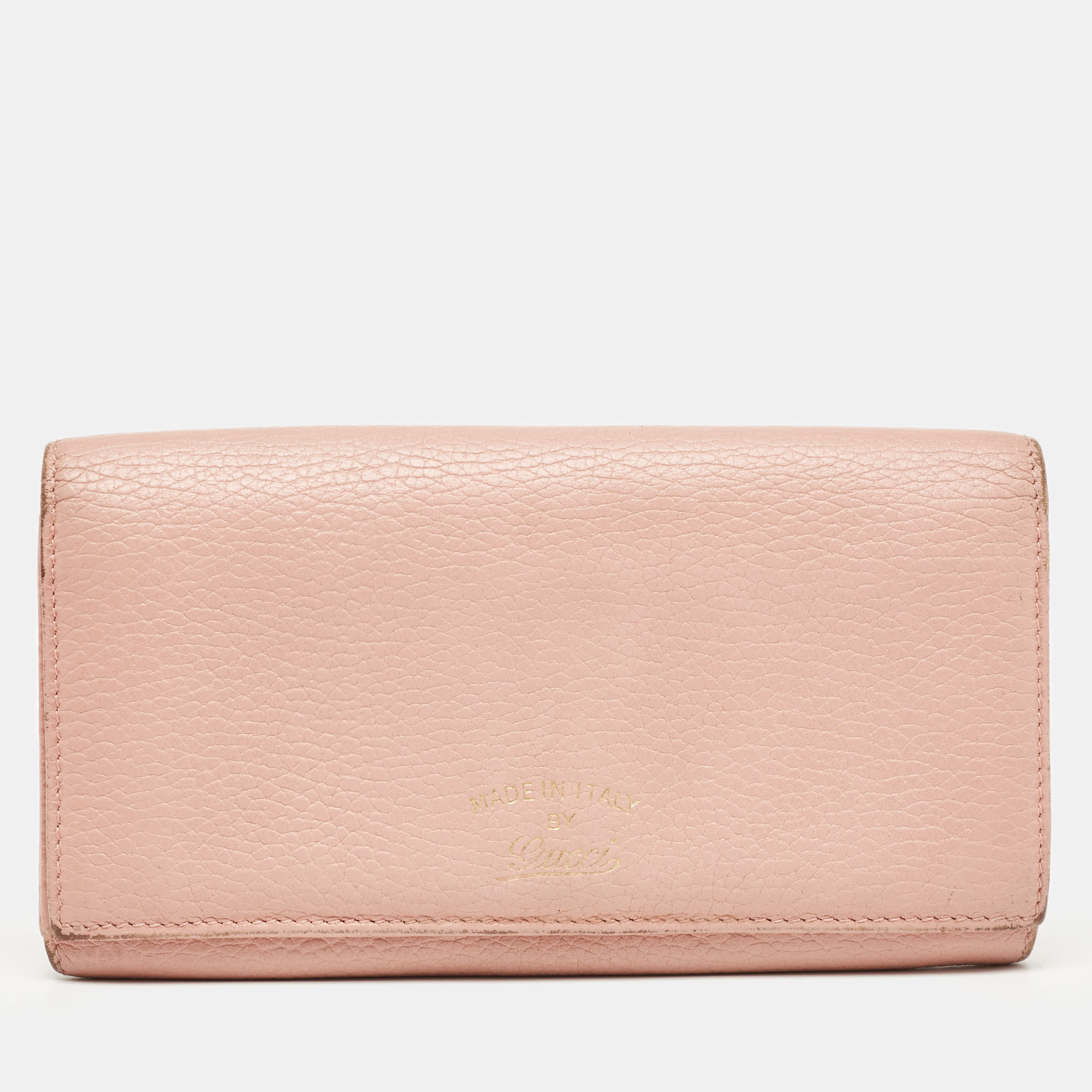 Pre-owned Gucci Old Rose Leather Swing Continental Wallet In Pink