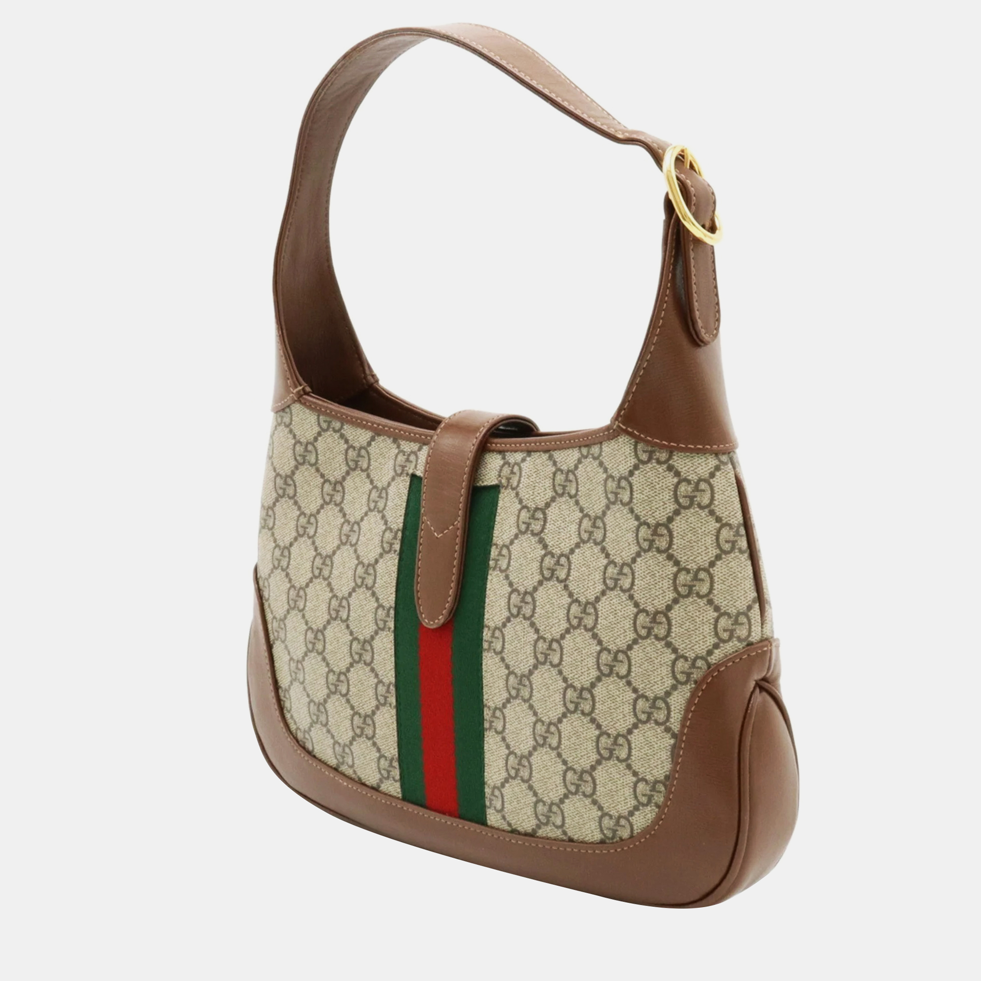 

GUCCI Beige GG Supreme Small Web 1961 Jackie O Hobo