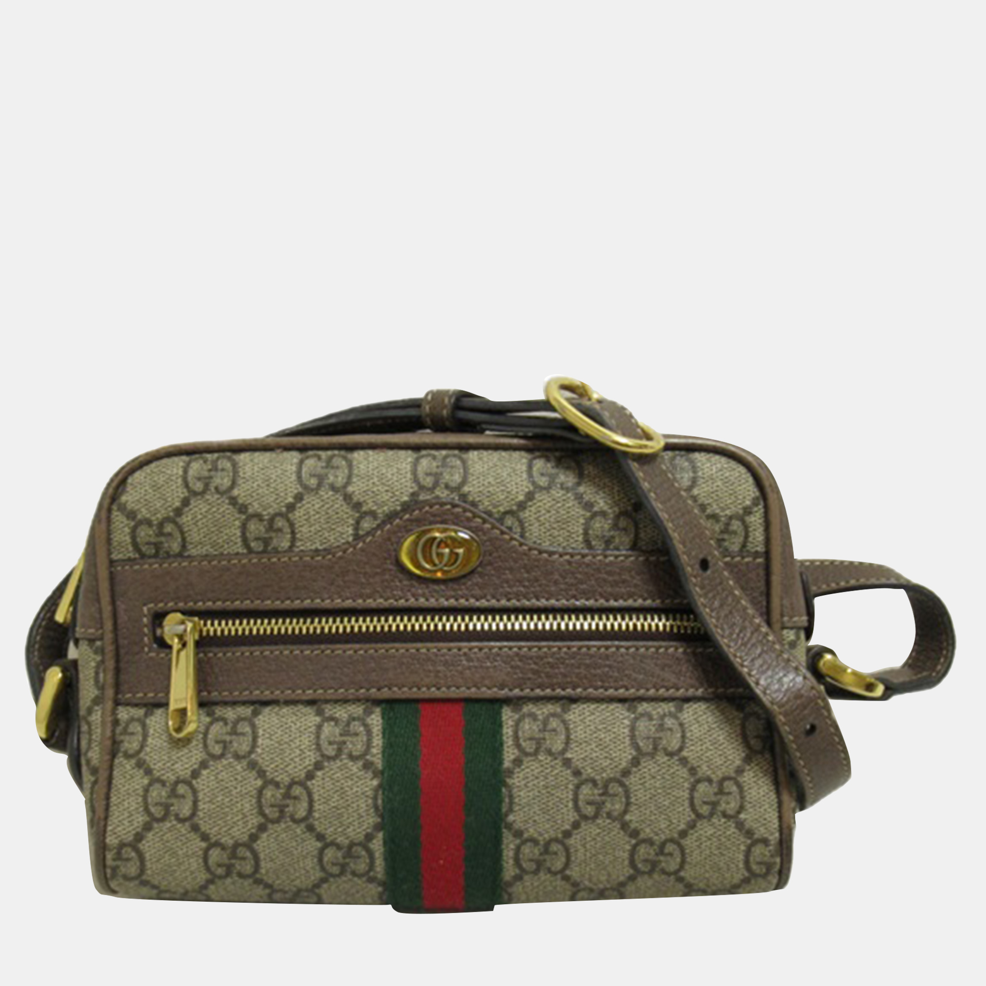 Pre-owned Gucci Brown Canvas Gg Supreme Ophidia Mini Bag