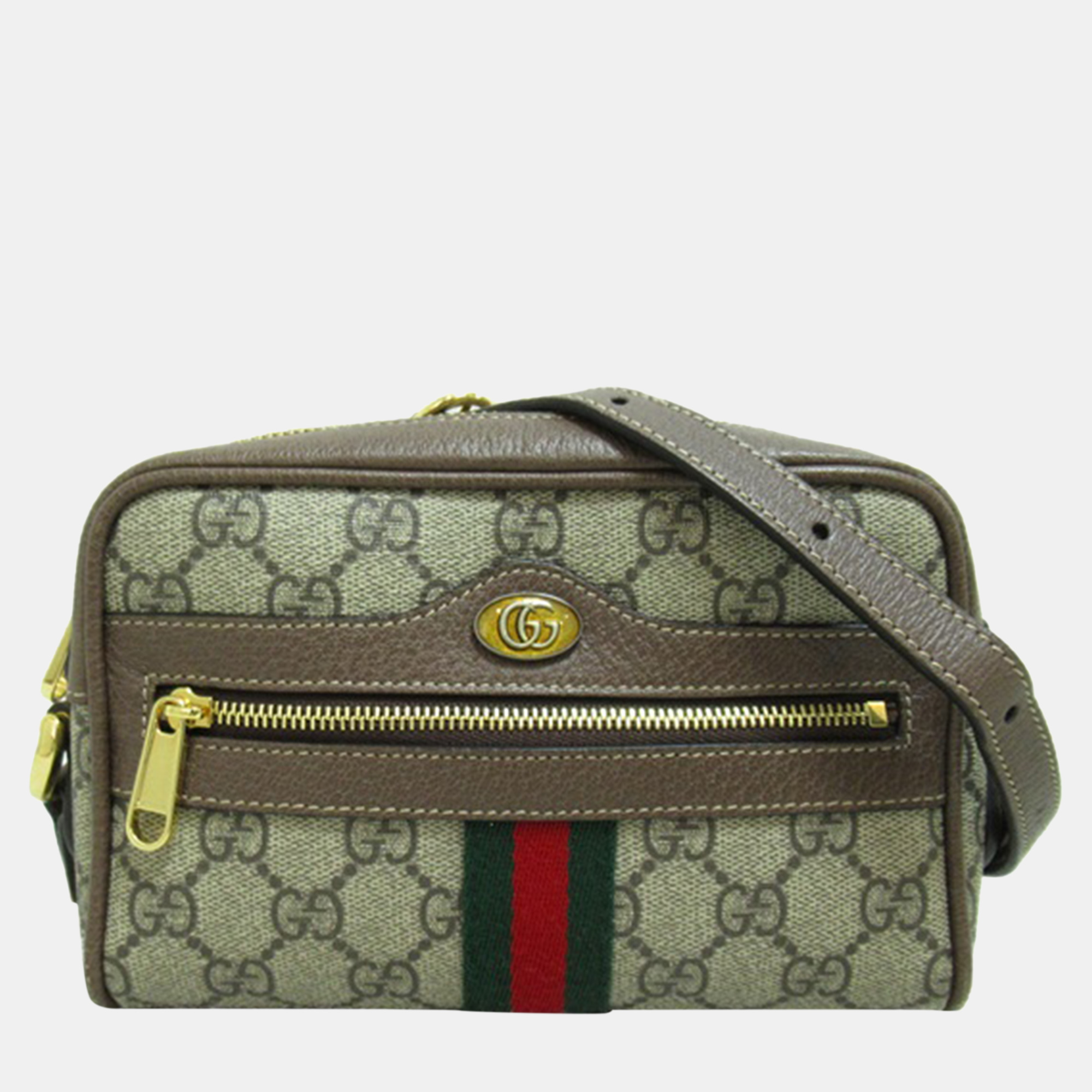 

Gucci Beige GG Canvas and Leather  Ophidia Shoulder Bag