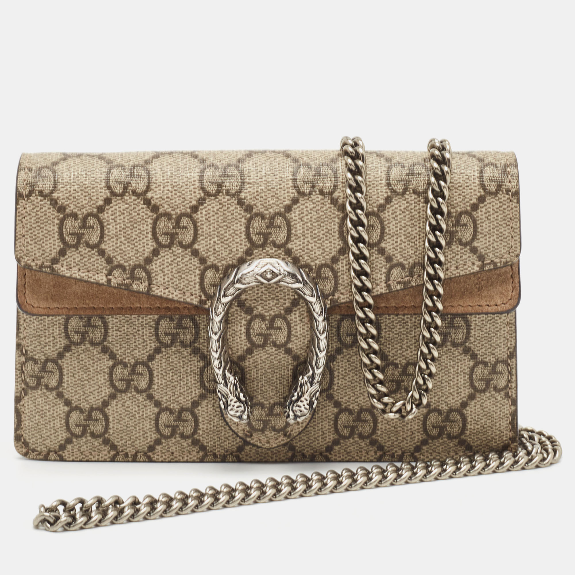 Pre Owned حقيبة كتف غوتشي طباعة زهور سوبر ميني ديونيسوس سوبريم GG متعددة الألوان/ بيج