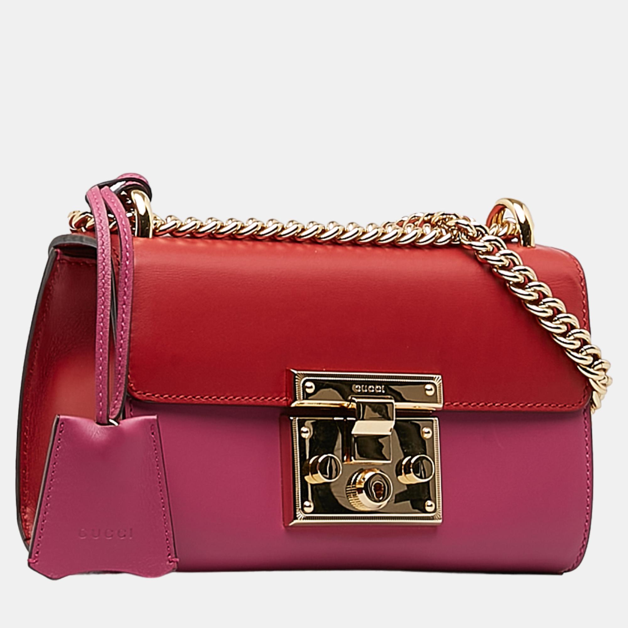 

Gucci Red/Pink Small Leather Padlock Crossbody Bag