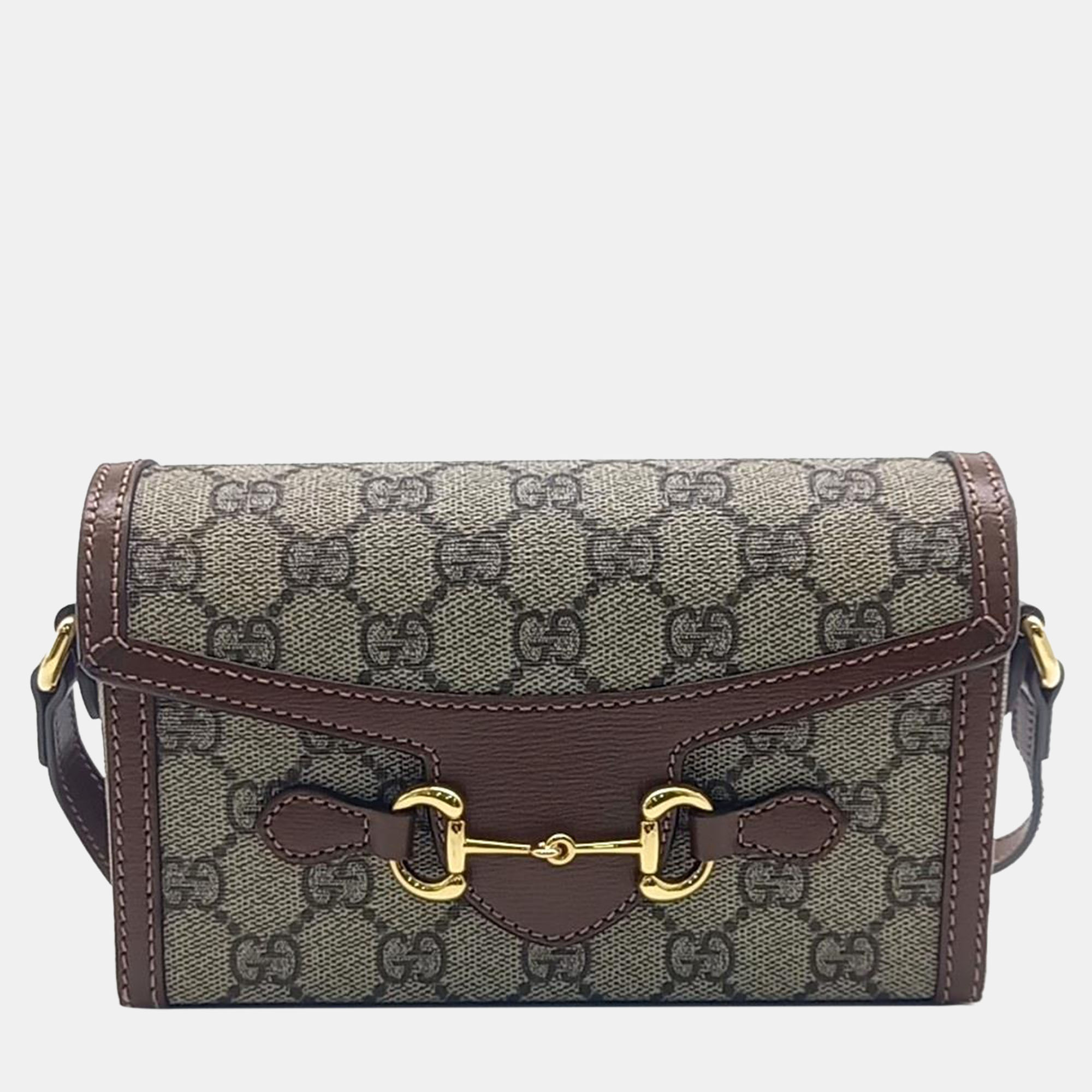 

Gucci Beige and Brown Horsebit 1955 Mini Bag (699296)