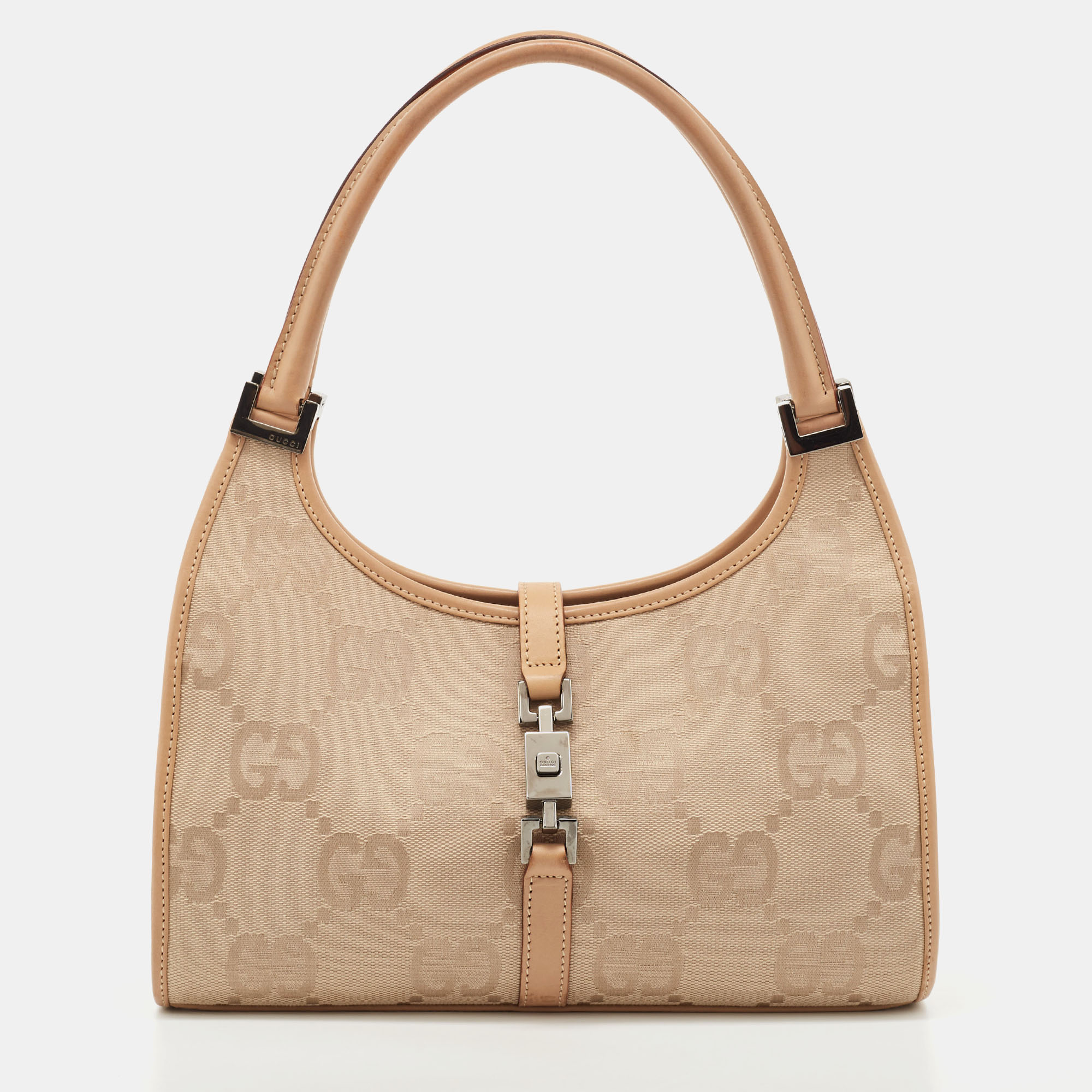 

Gucci Beige GG Canvas Jackie Tote
