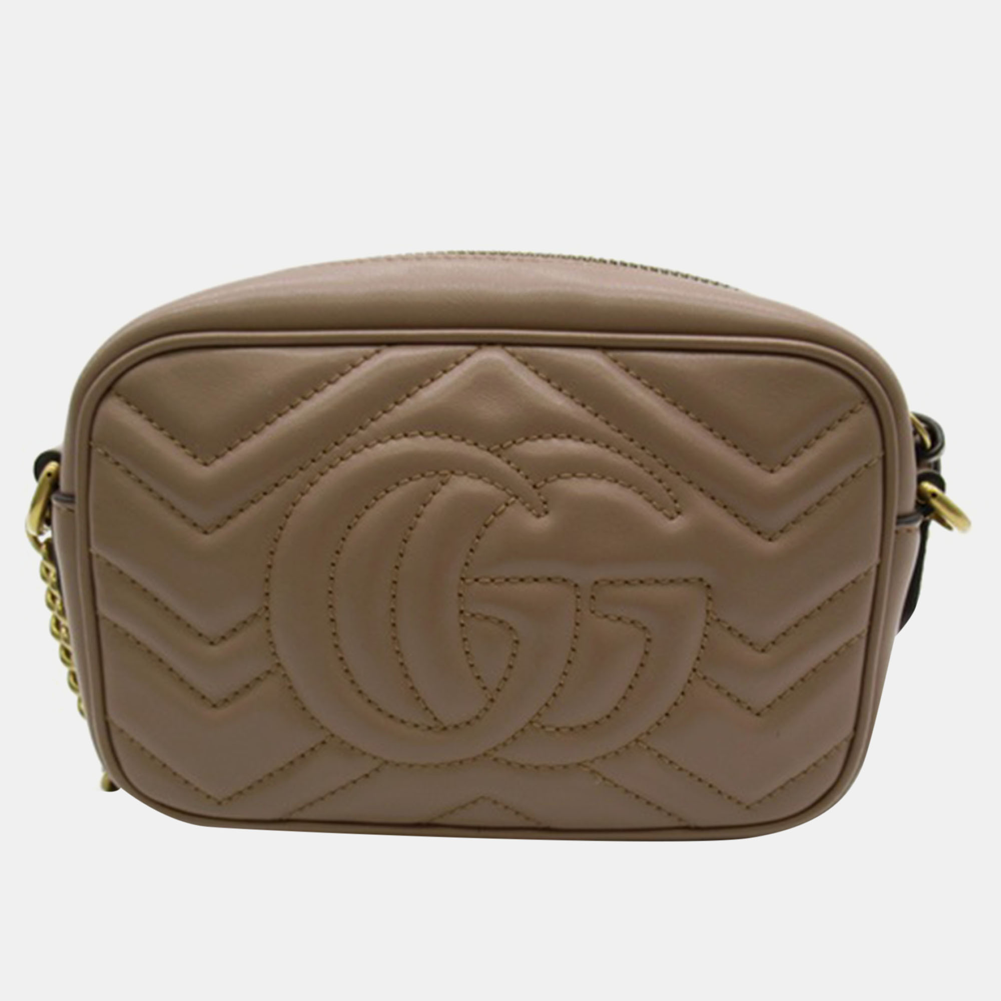 

Gucci Brown Leather GG Marmont Matelasse Camera Bag