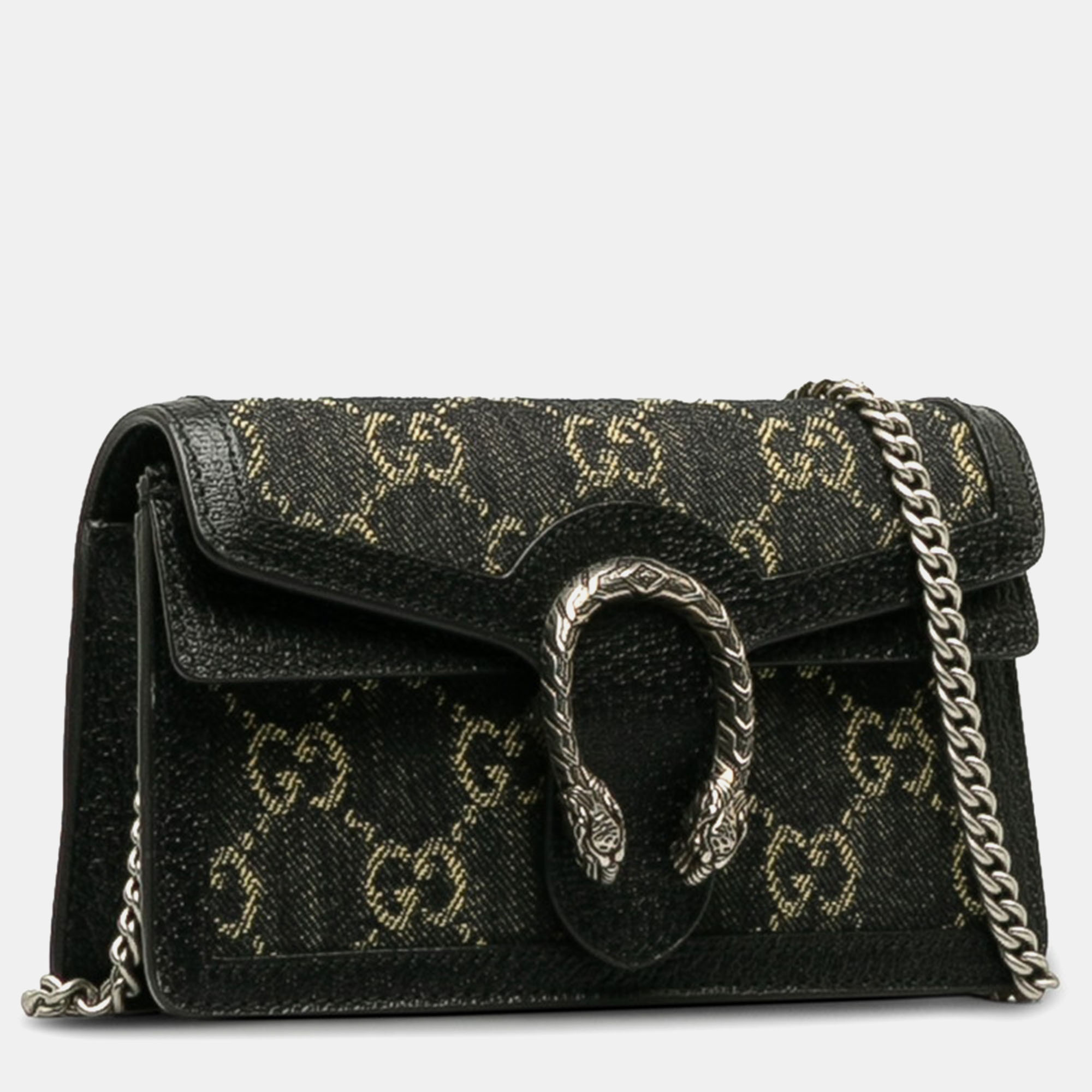 

Gucci Black Canvas GG Denim Super Mini Dionysus Crossbody Bag