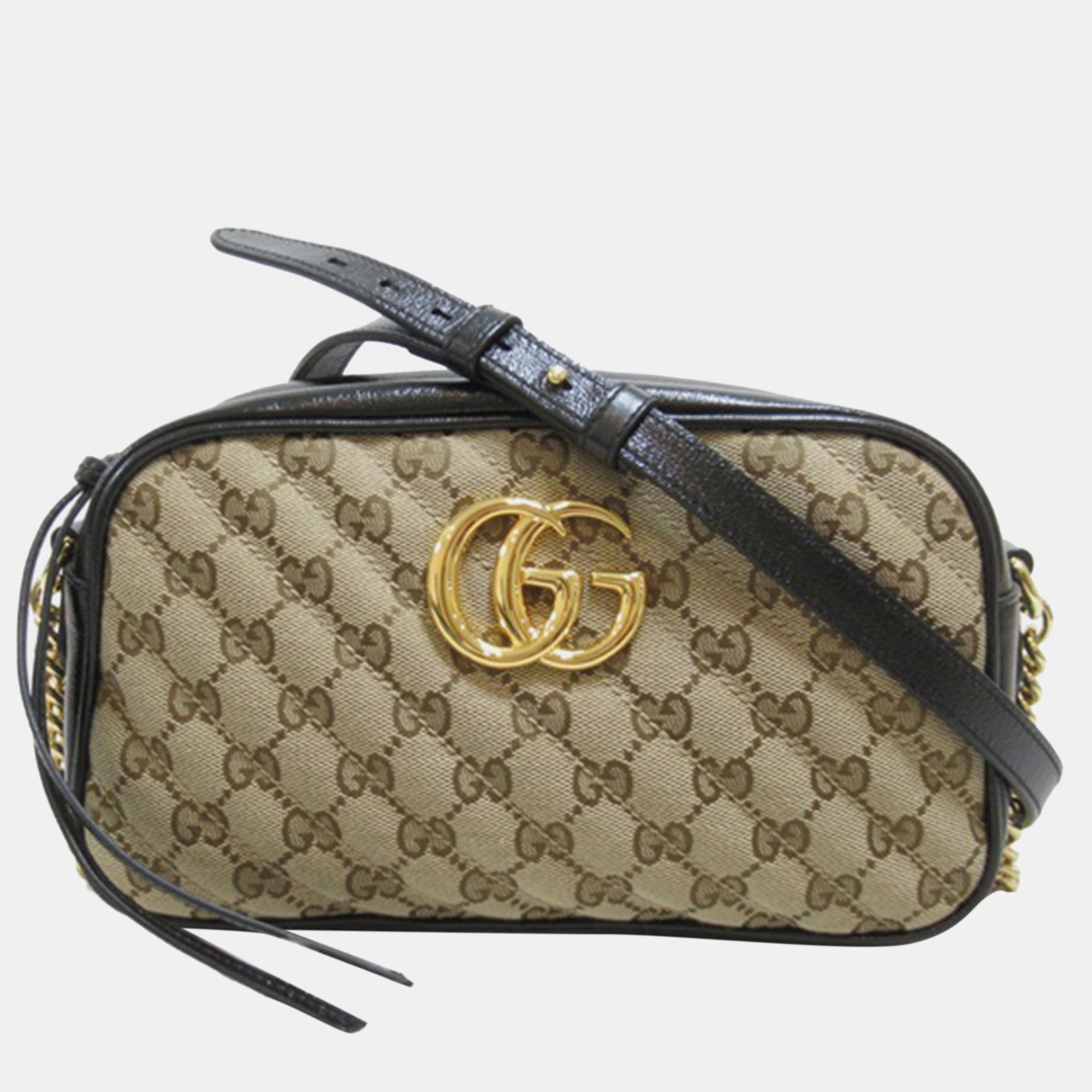 Pre-owned Gucci Brown Canvas Gg Supreme Marmont Crossbody Bag