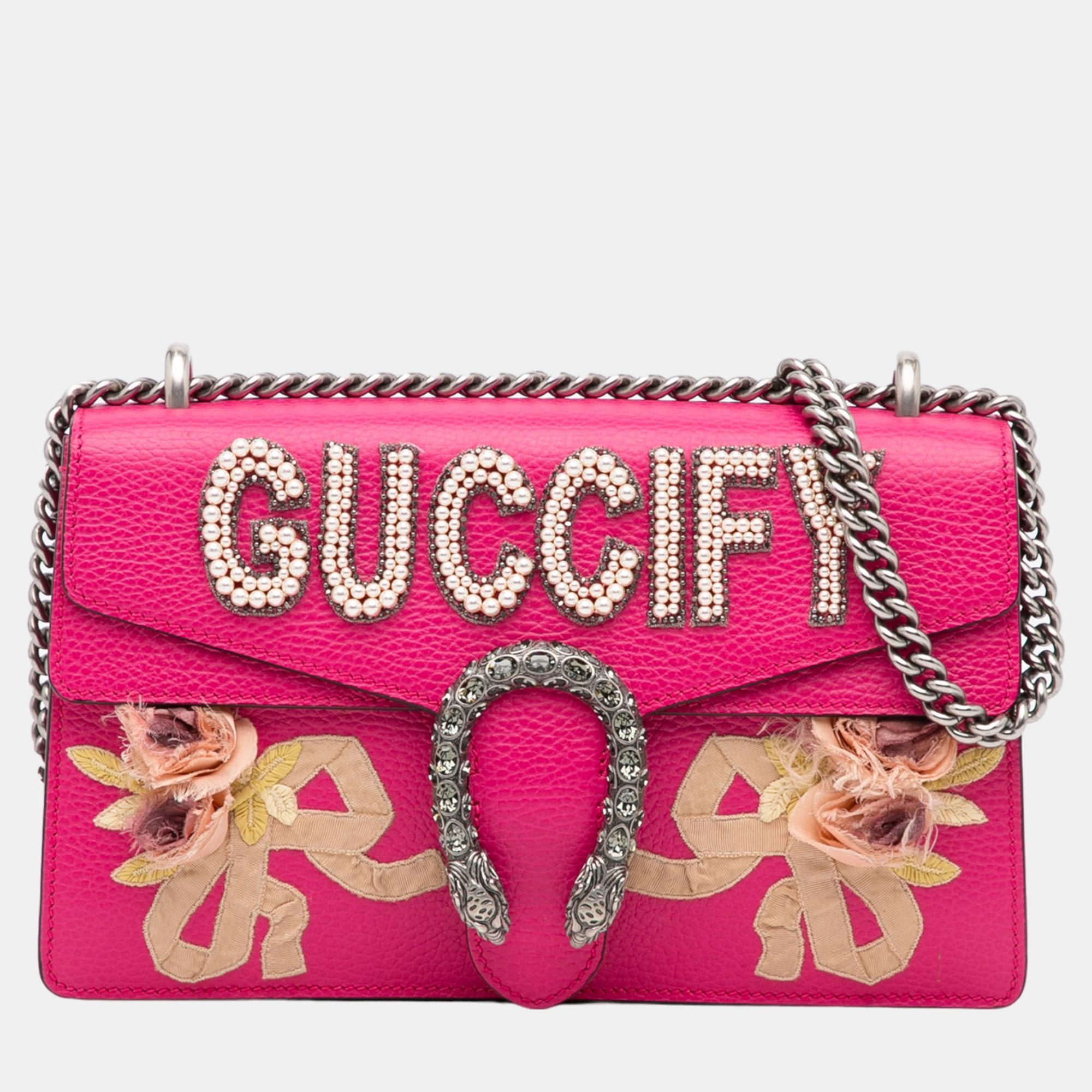 

Gucci Pink Small Guccify Dionysus Shoulder Bag