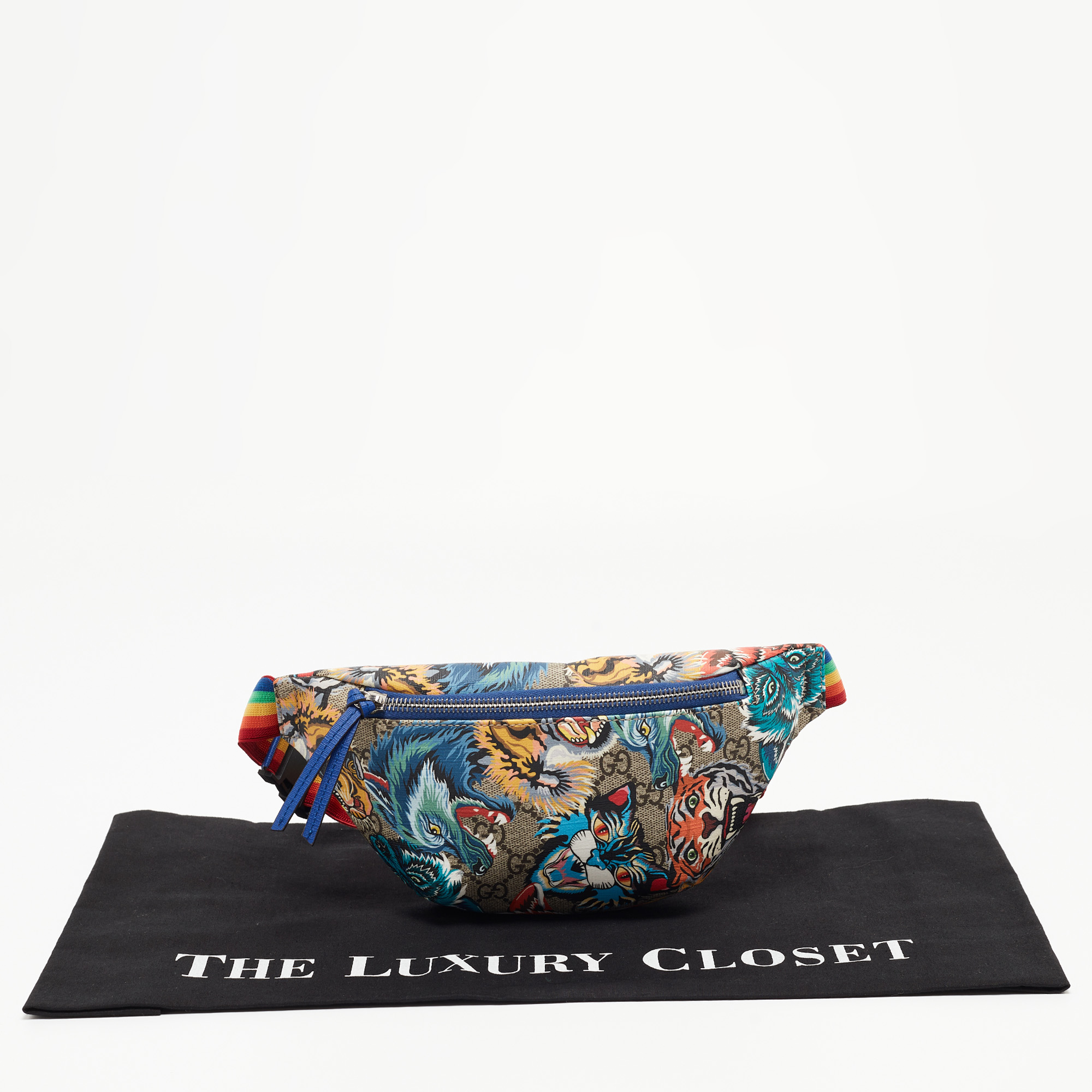 Gucci Multicolor Printed GG Supreme Canvas Belt Bag 