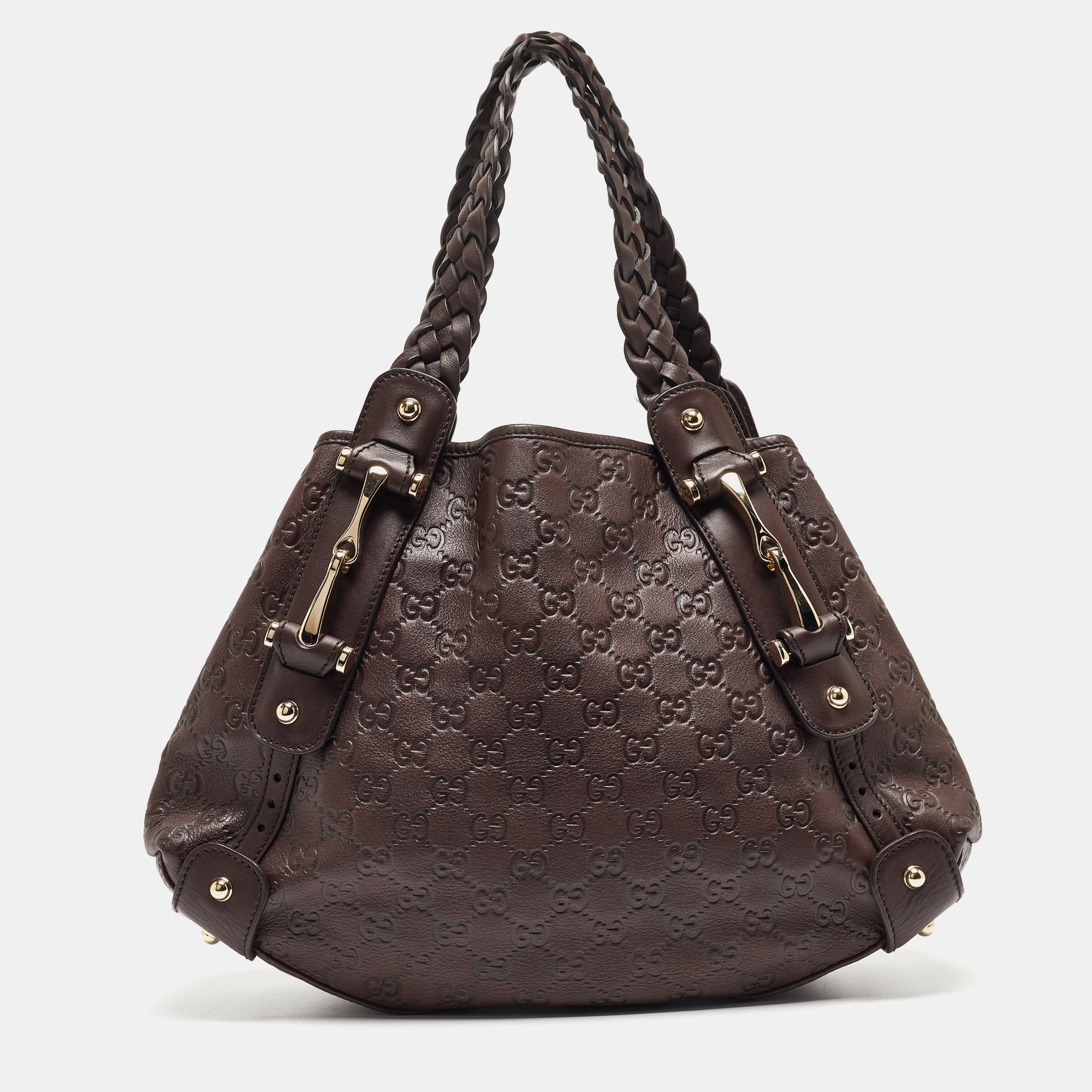

Gucci Dark Brown Guccissima Leather Small Pelham Shoulder Bag