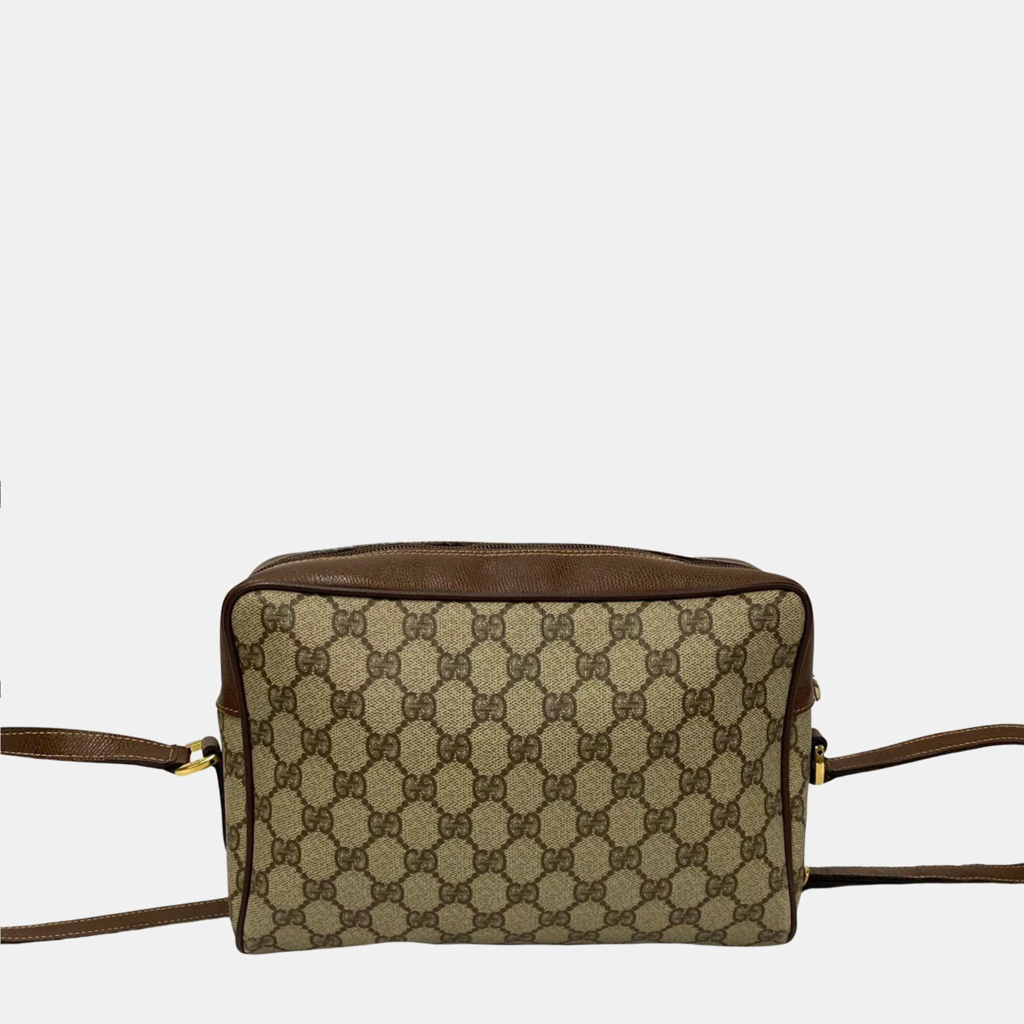 

Gucci Brown Canvas GG Supreme Crossbody Bag, Beige
