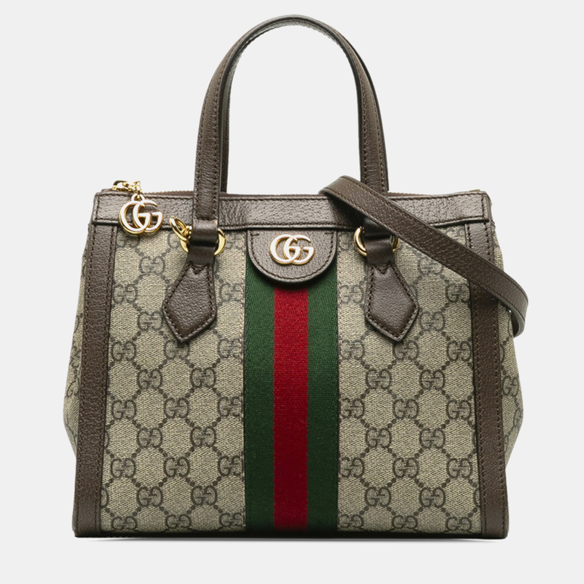 Pre-owned Gucci Beige Canvas Small Gg Supreme Ophidia Tote Bag