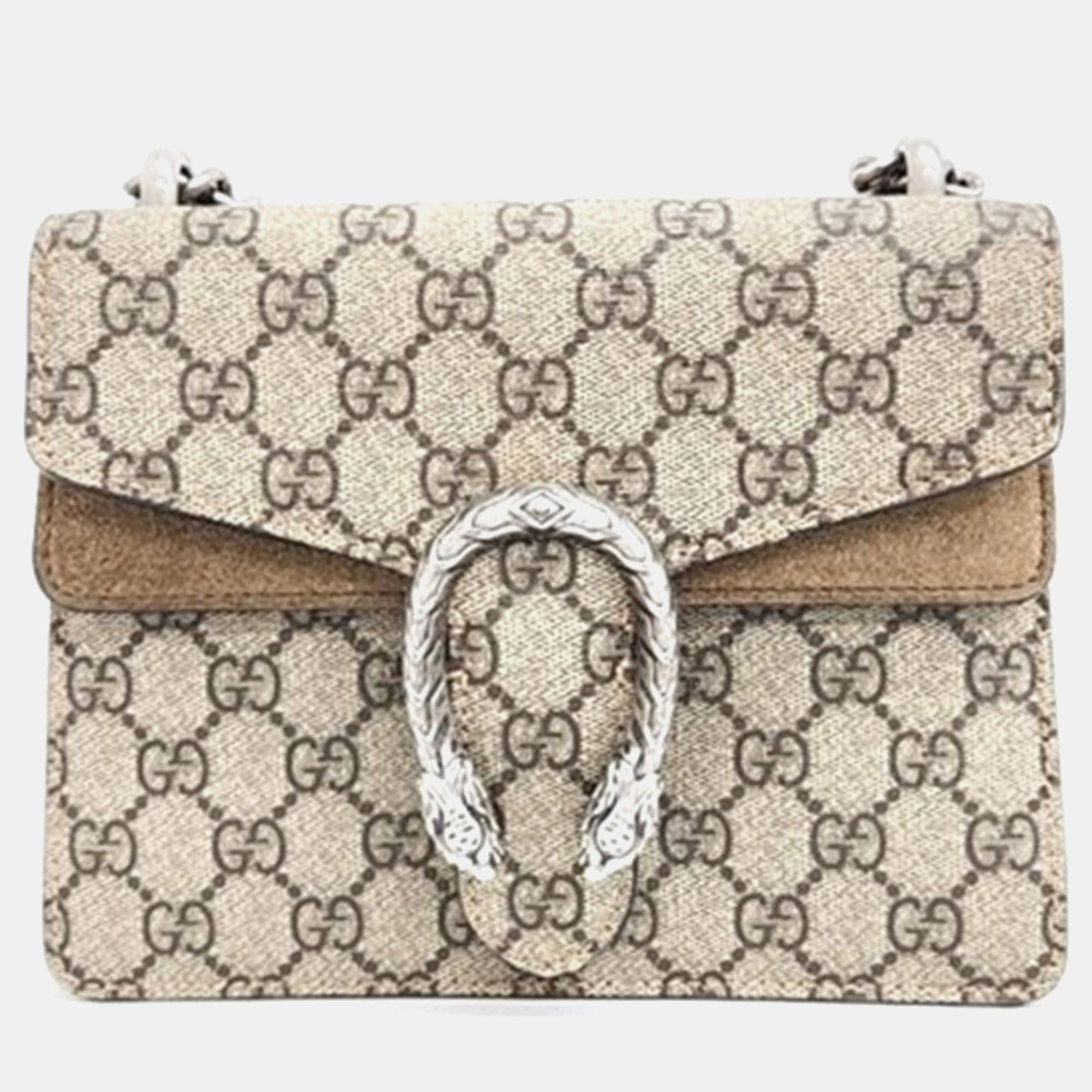 Pre-owned Gucci Dionysus Shoulder And Crossbody Bag (421970) In Beige