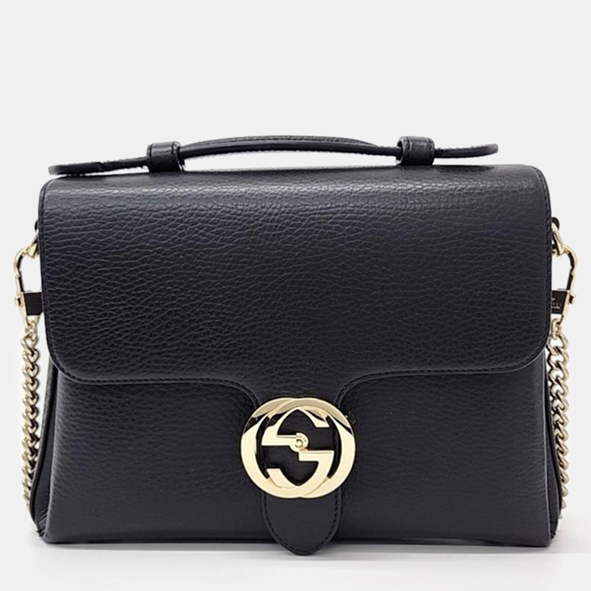 

Gucci Interlocking Top Handle Tote/Shoulder Bag (510302), Black