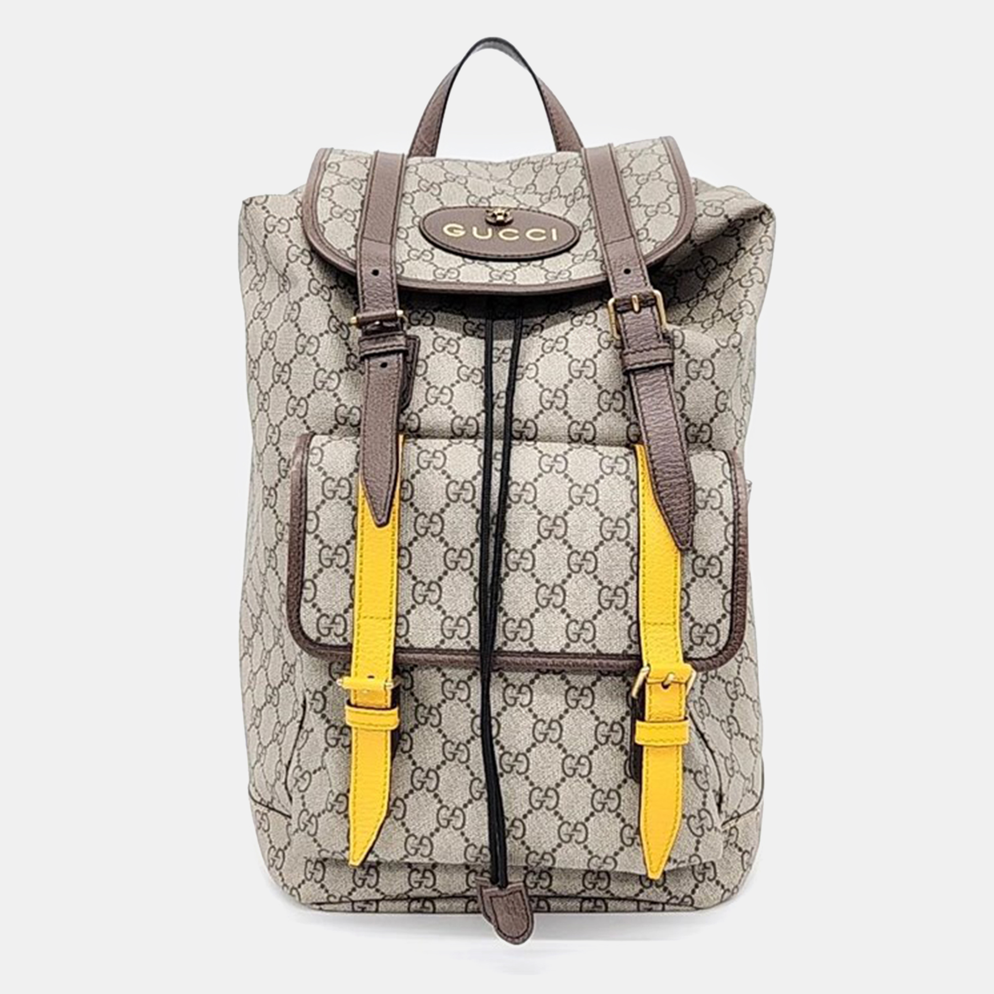 Pre-owned Gucci Neo Vintage Soft Supreme Backpack (473869) In Beige