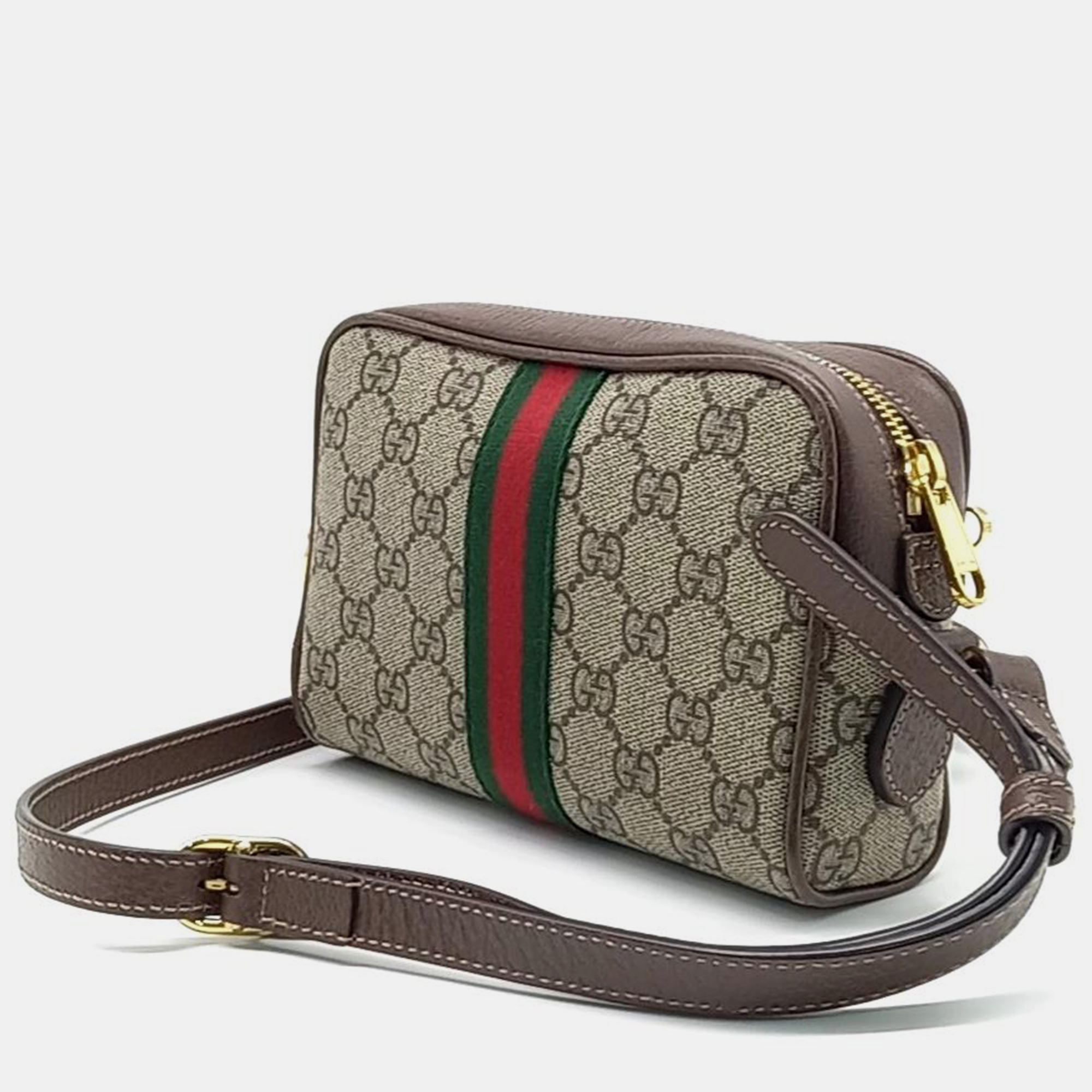 

Gucci Ophidia GG Supreme Mini Crossbody Bag (517350), Beige