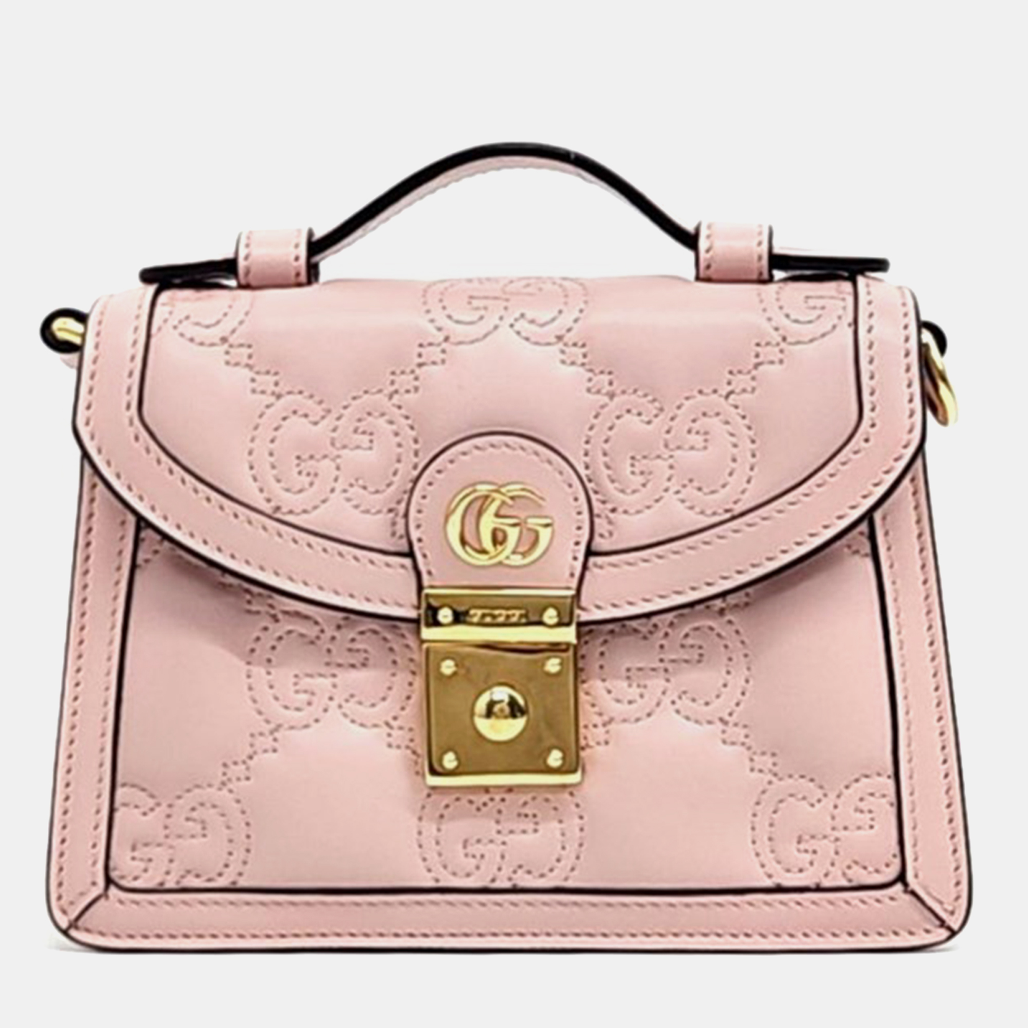 Pre-owned Gucci Gg Matlase Small Top Handle Bag (724499) In Pink