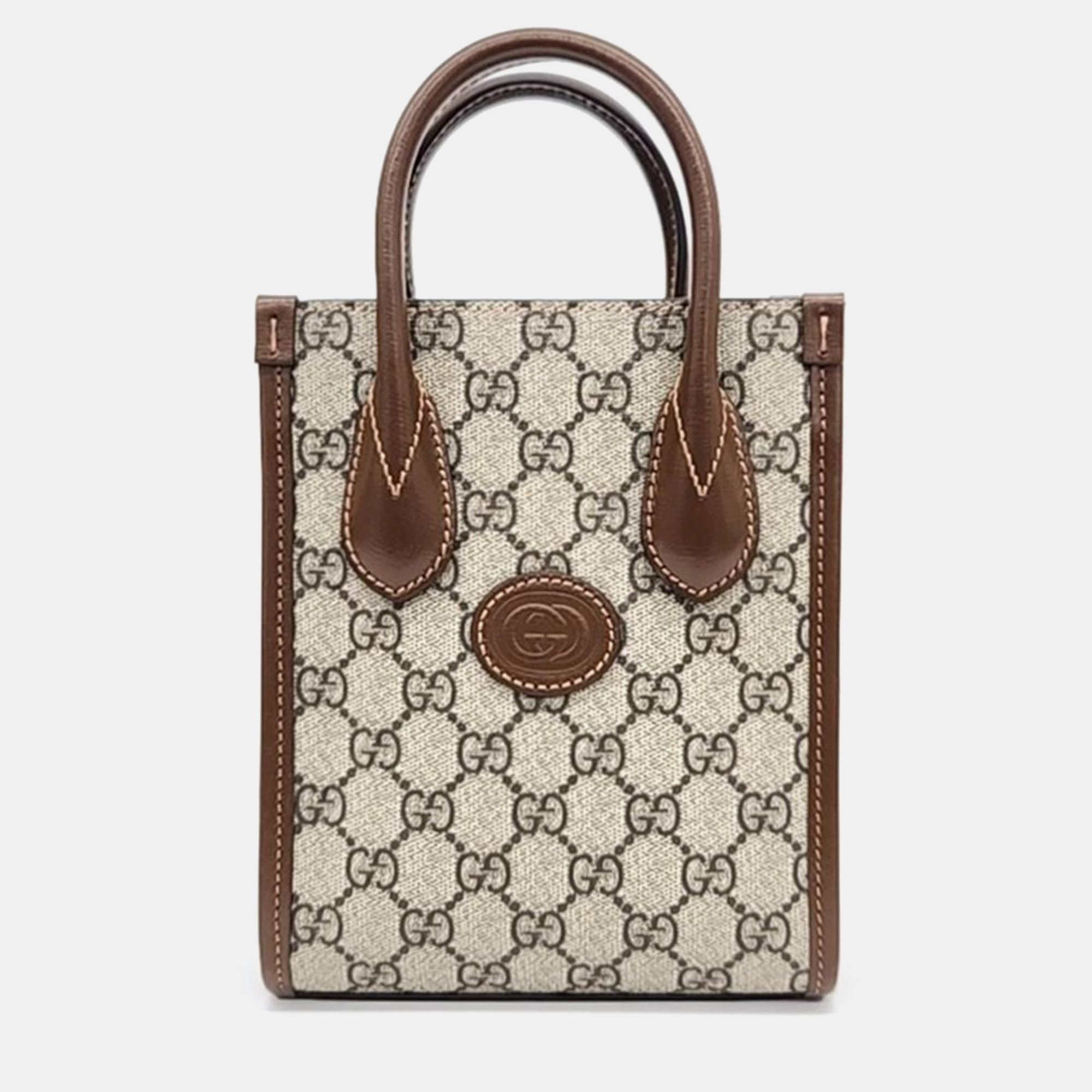 

Gucci Interlocking G Mini Tote Bag (671623), Beige