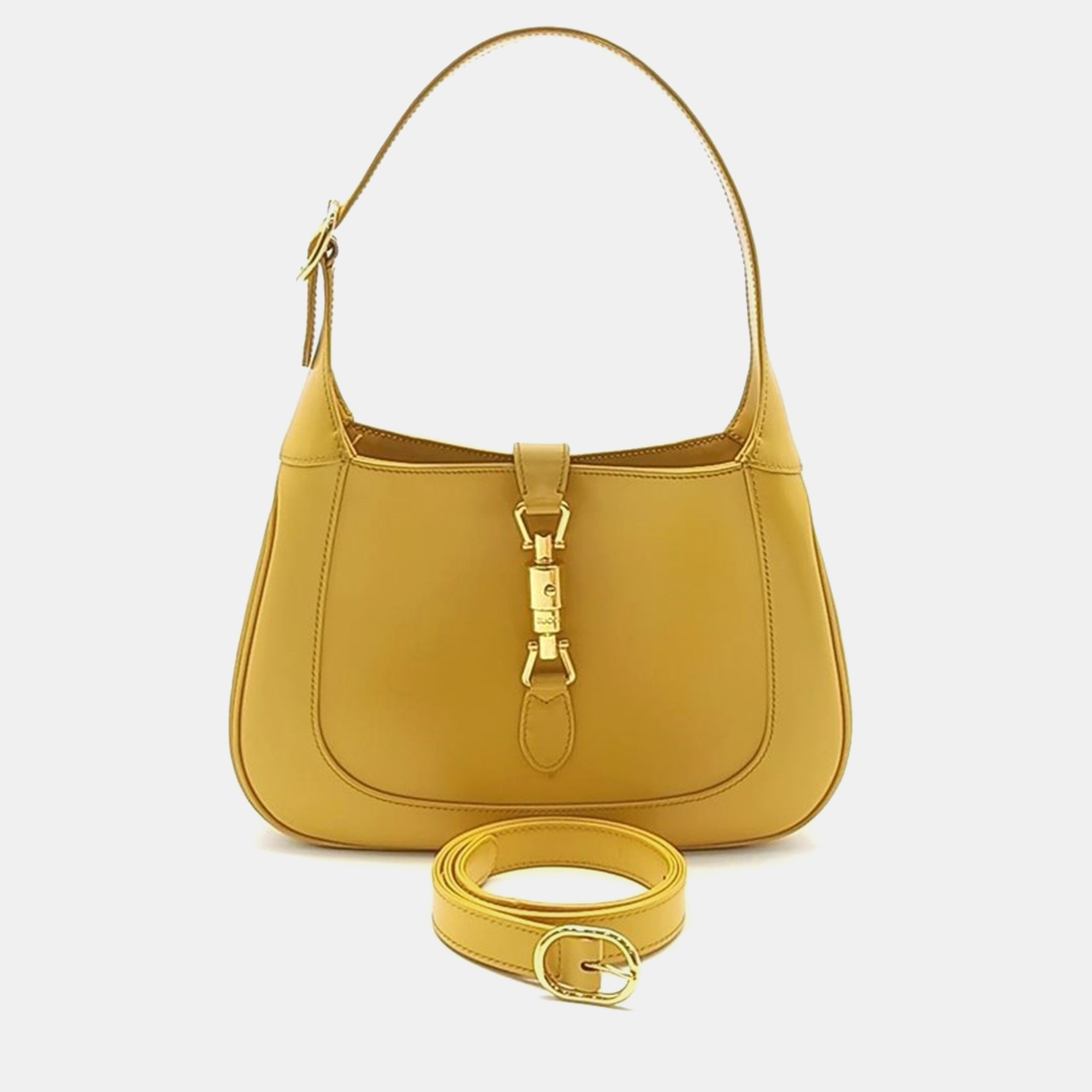Pre-owned Gucci Jackie 1961 Small Hobo Bag (636709) In Yellow