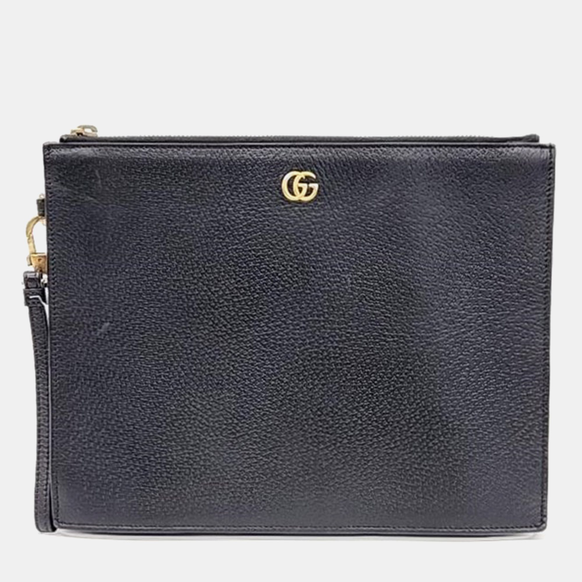 Pre-owned Gucci Marmont Clutch (547077) Bag In Black