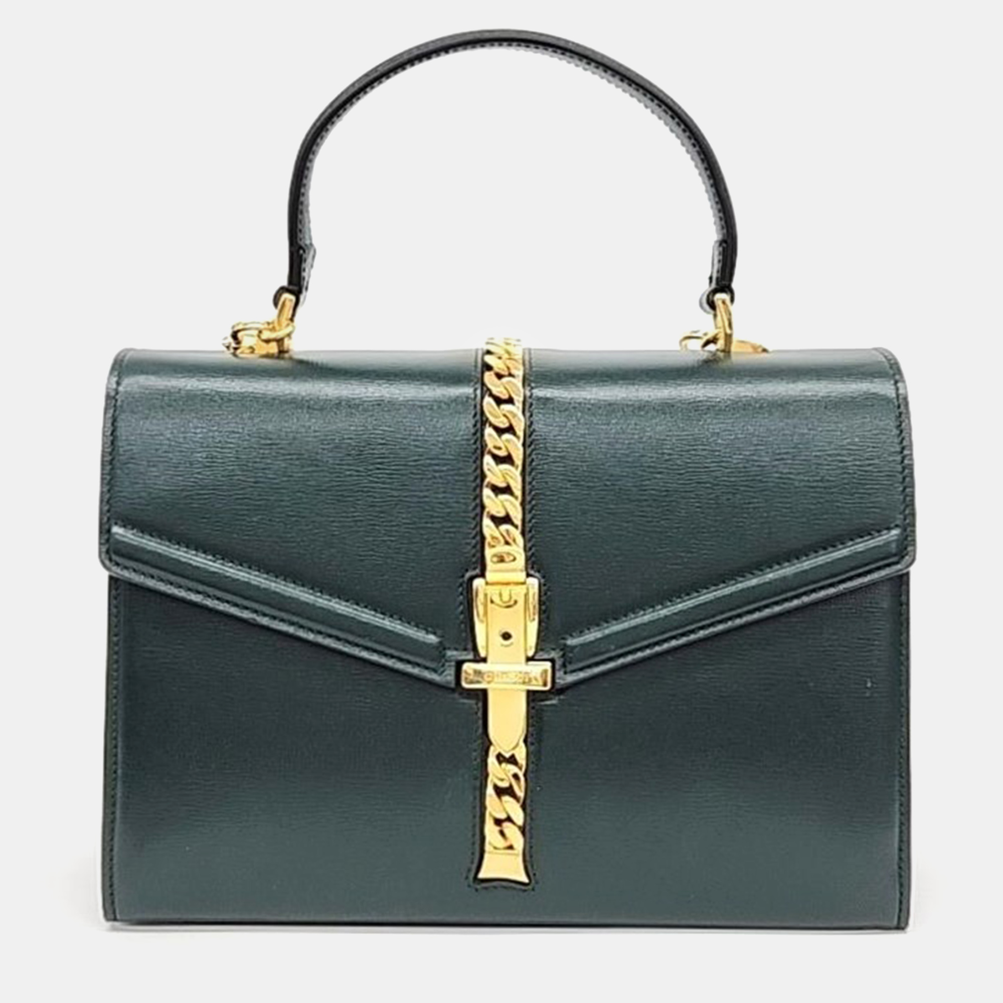 

Gucci Sylvie 1969 Top Handle Bag (602781), Green